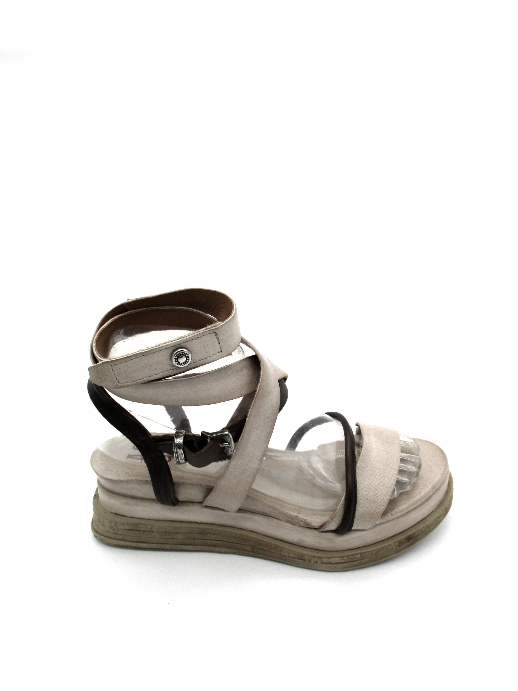 Sandalo in pelle zeppa donna AS98 Lagos Dust Fondente - A15031 -