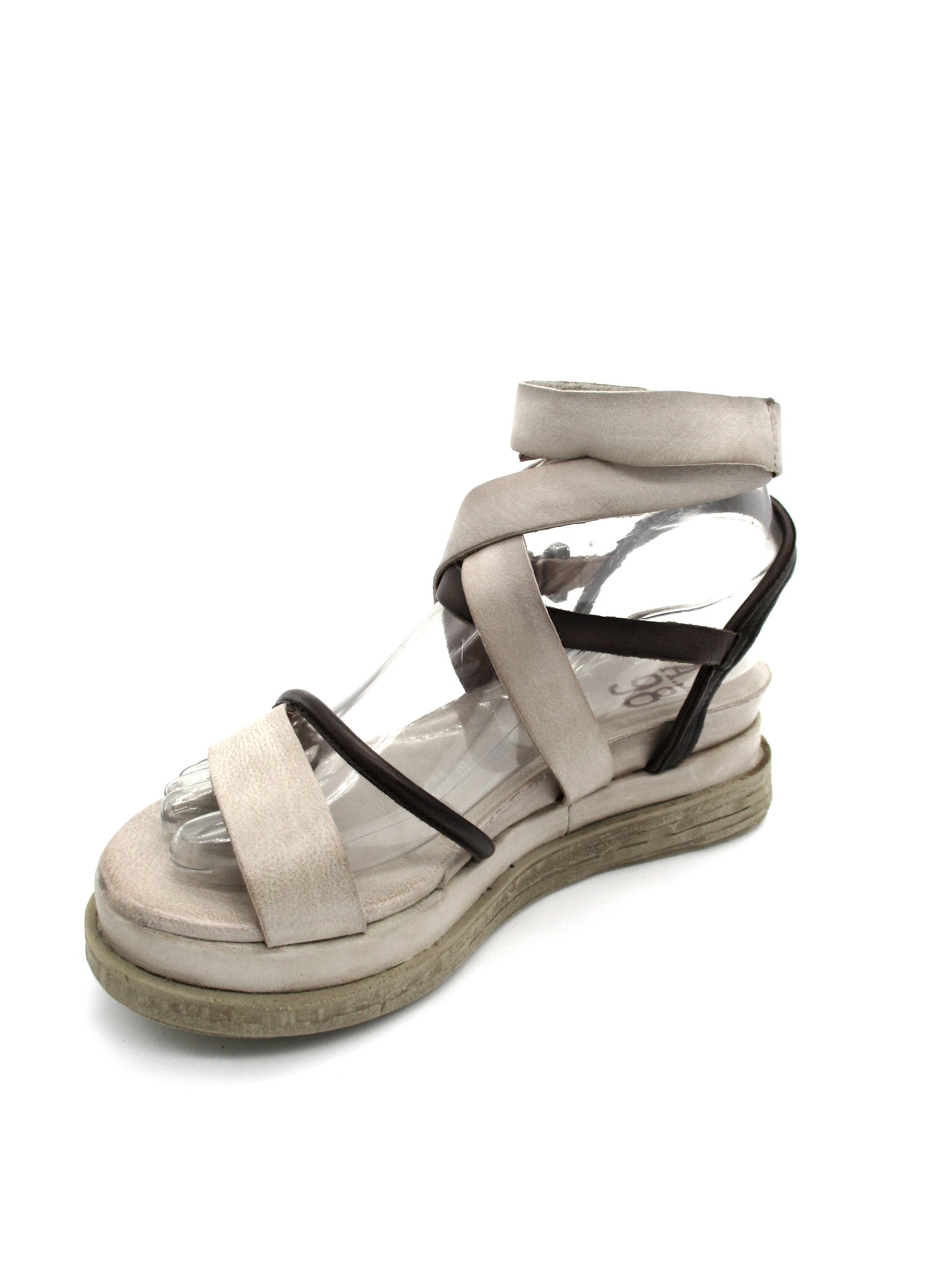 Sandalo in pelle zeppa donna AS98 Lagos Dust Fondente - A15031 -