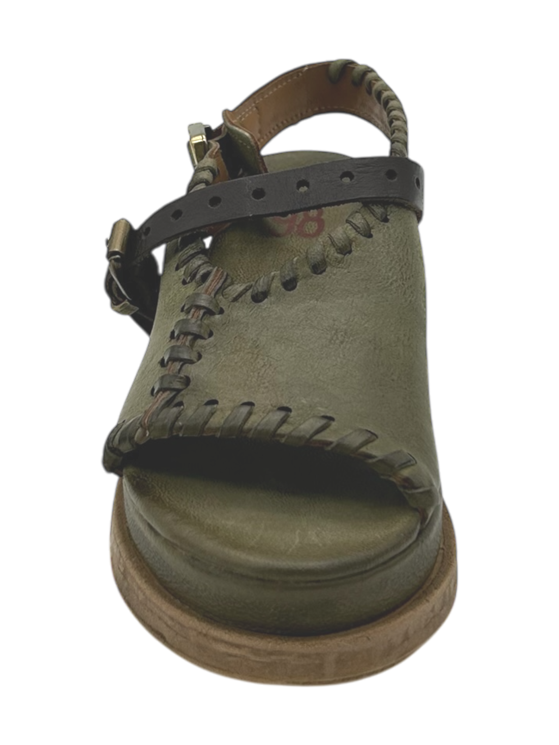 Sandalo in pelle zeppa donna AS98 Lagos Green - A15042 -