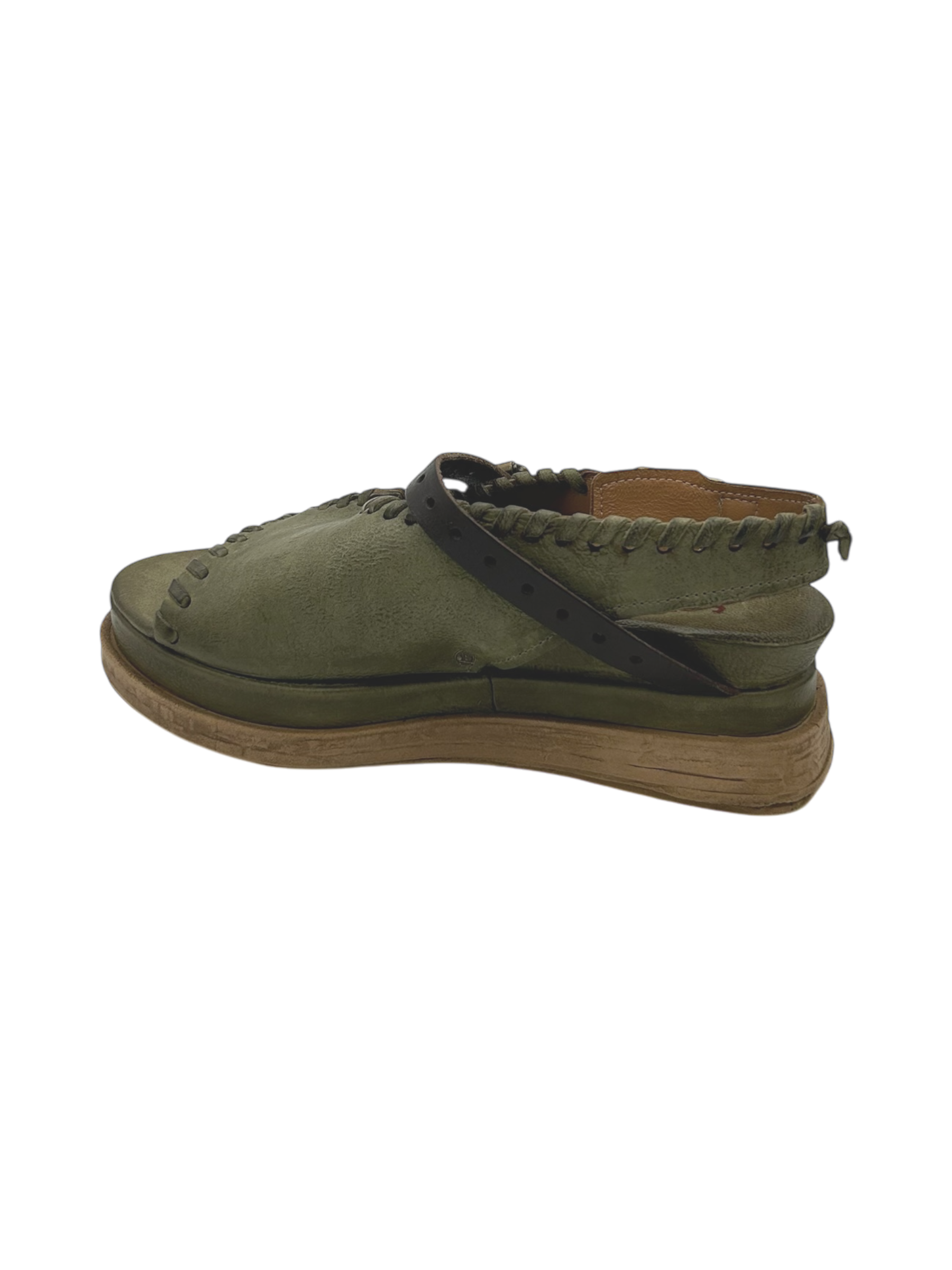 Sandalo in pelle zeppa donna AS98 Lagos Green - A15042 -
