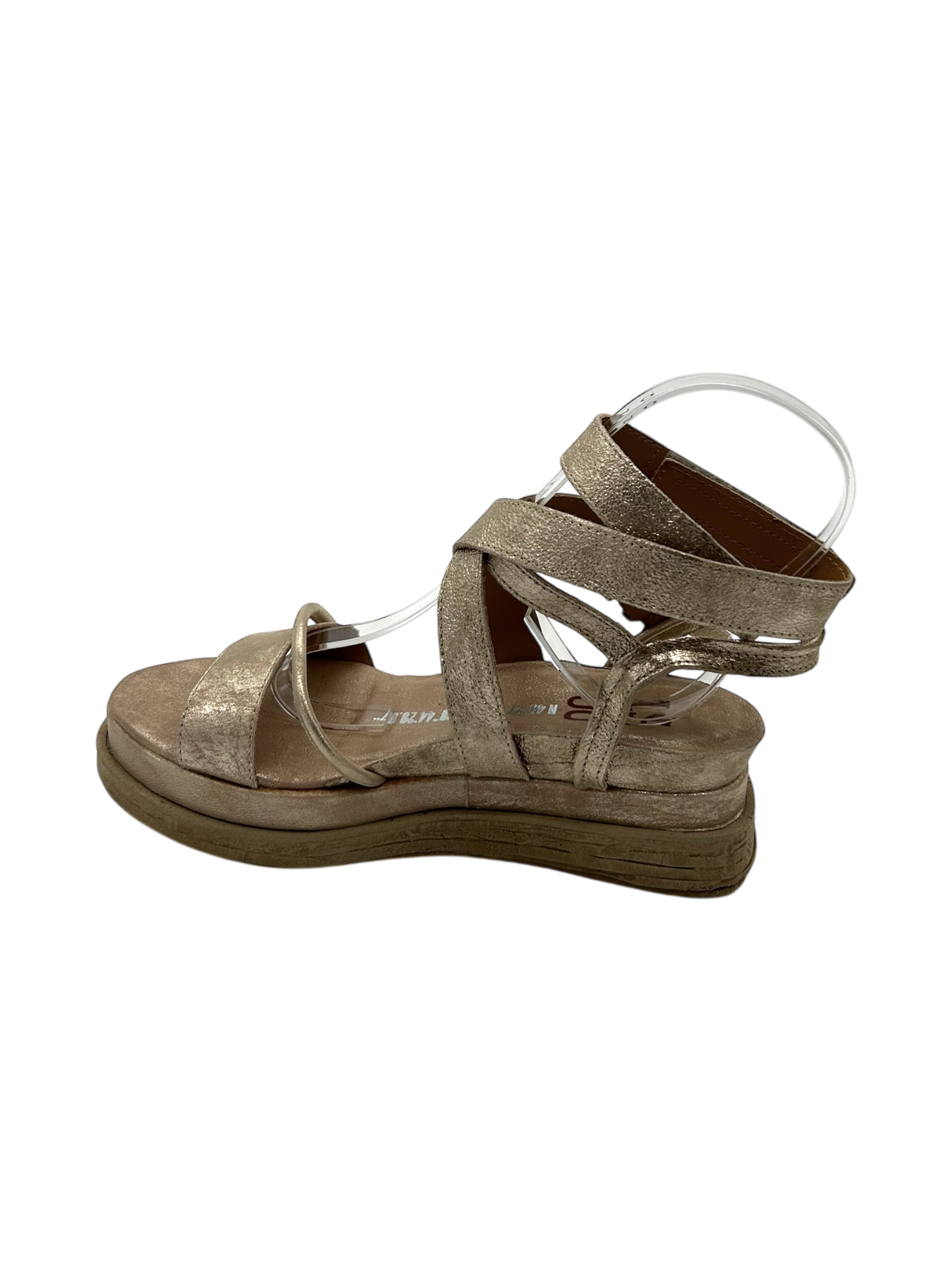 Sandalo in pelle zeppa donna As98 Lagos Platino - A15006 -