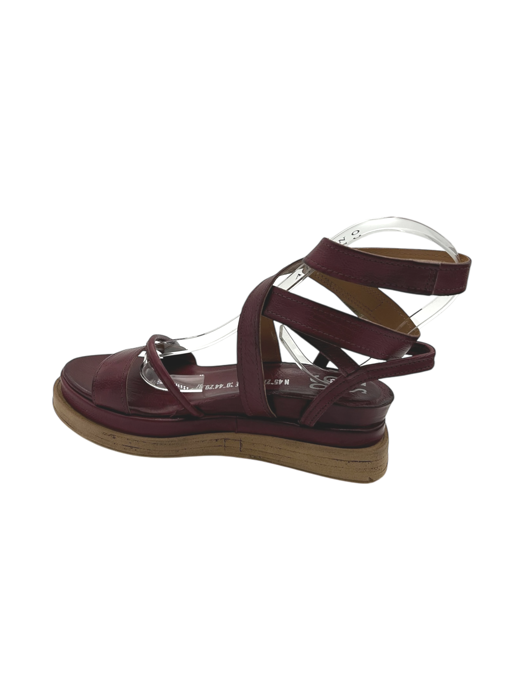 Sandalo in pelle zeppa donna AS98 Lagos Rubino - A15006 -