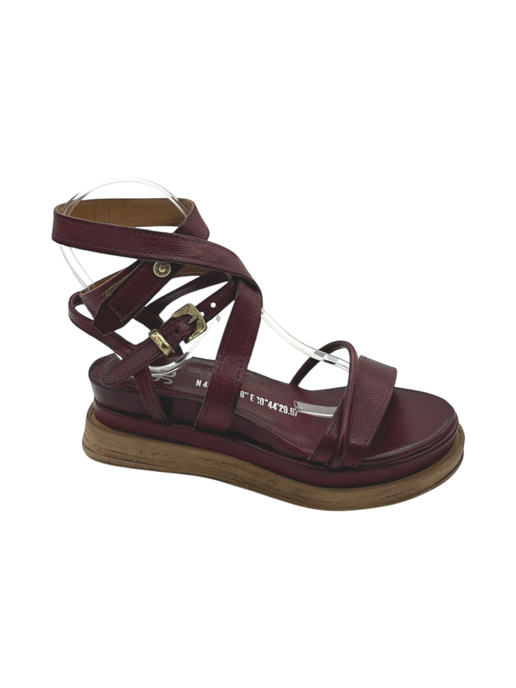 Sandalo in pelle zeppa donna AS98 Lagos Rubino - A15006 -
