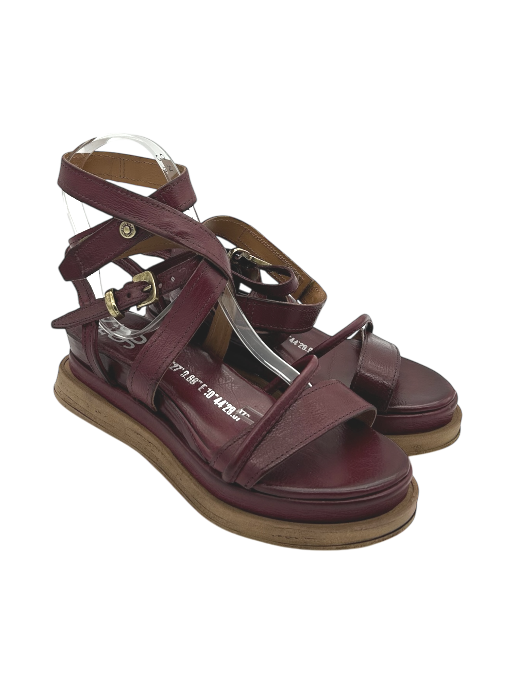Sandalo in pelle zeppa donna AS98 Lagos Rubino - A15006 -