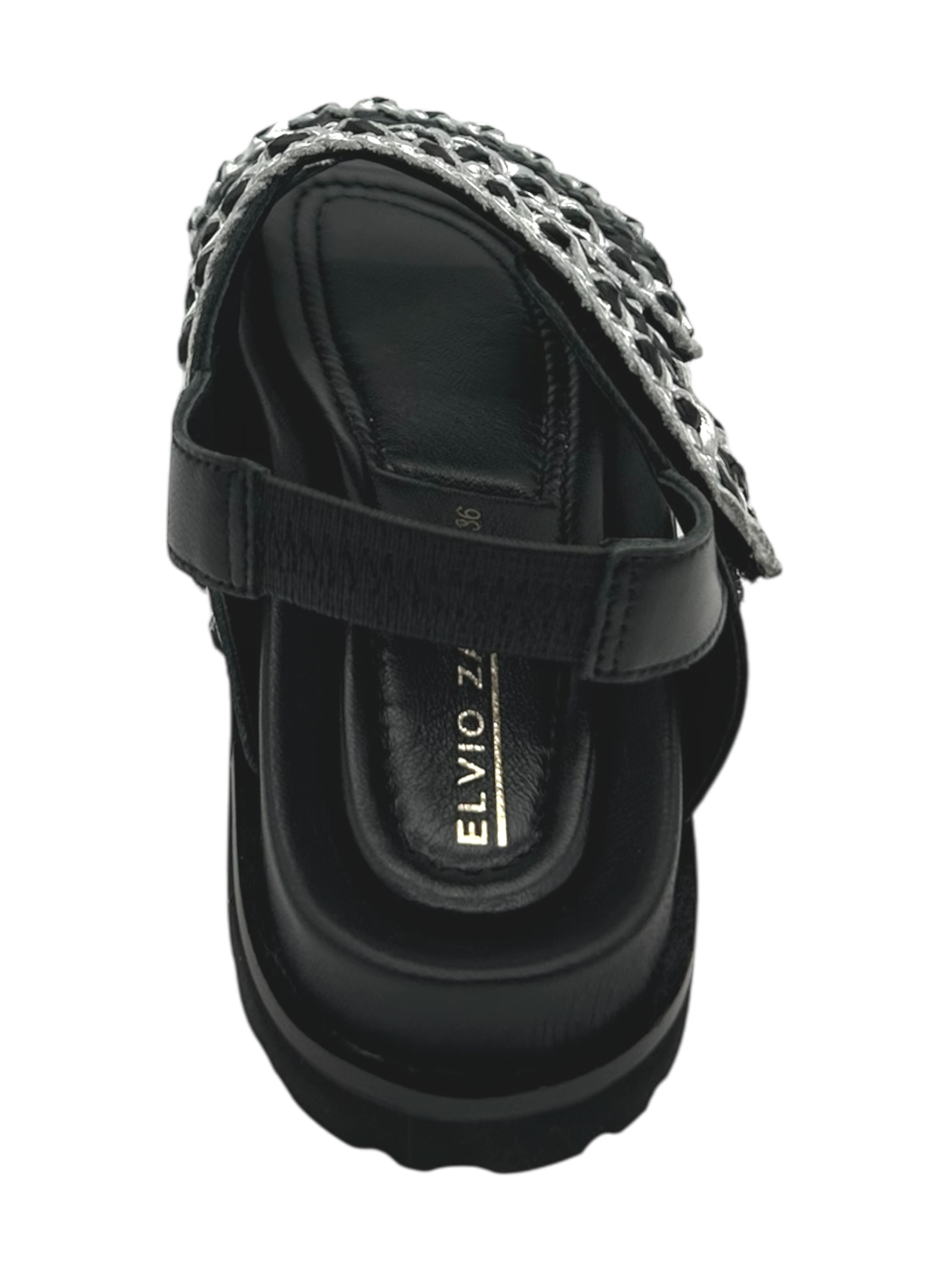 Sandalo pelle Elvio Zanon Nero -EB1003X-