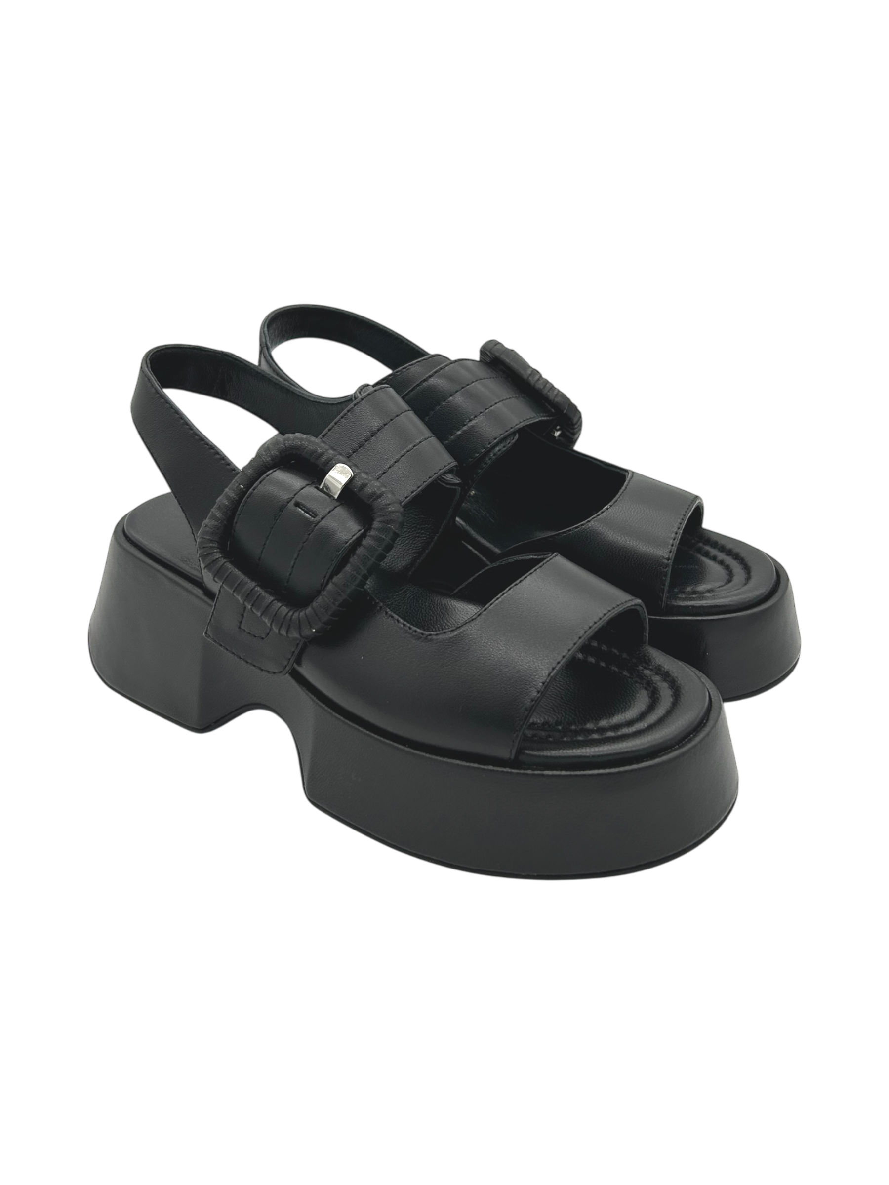 Sandalo pelle Elvio Zanon Nero -EB1206X-