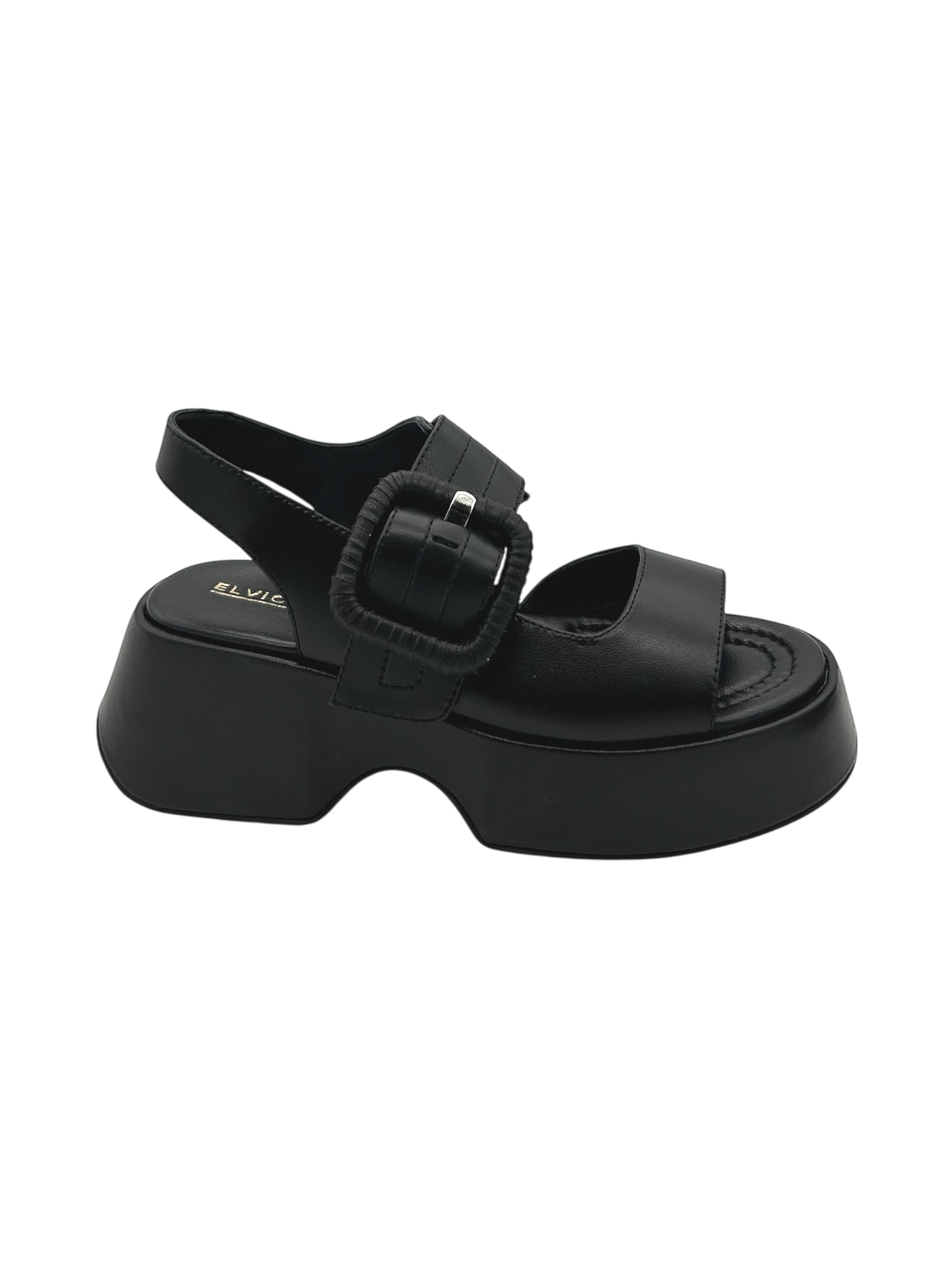 Sandalo pelle Elvio Zanon Nero -EB1206X-