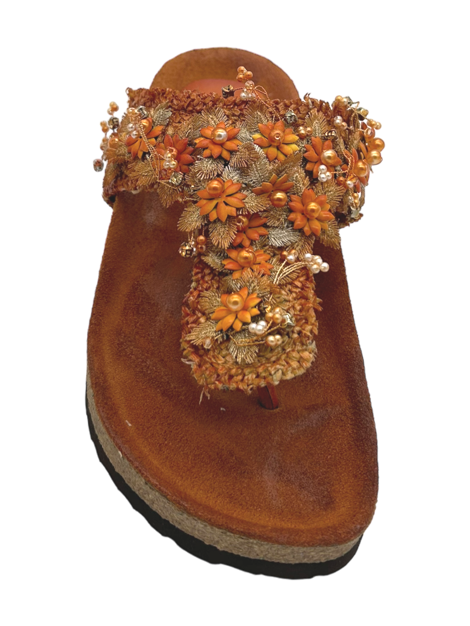 Ciabatta pelle Zoe raffia Arancio - Denver 01 -