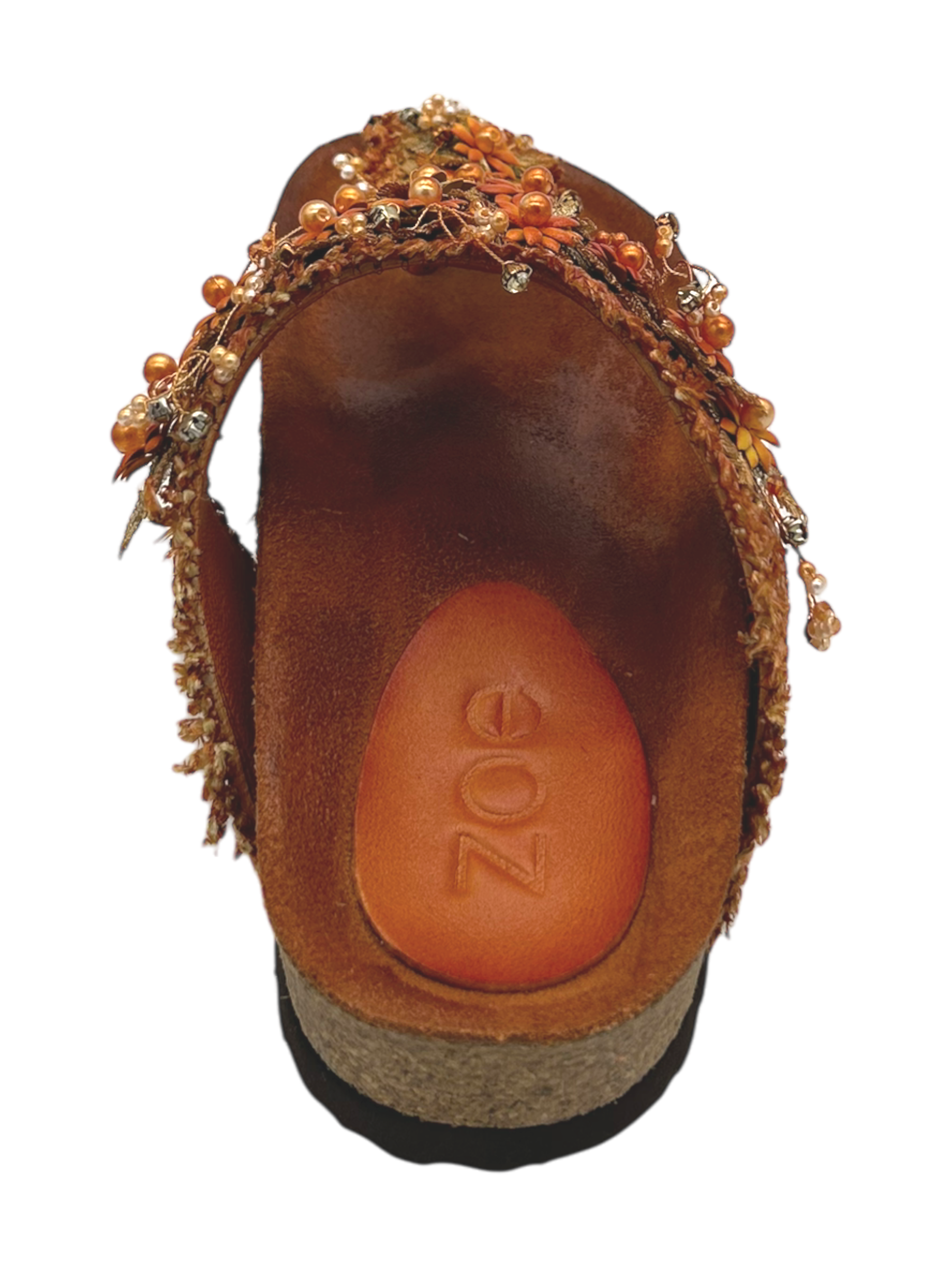 Ciabatta pelle Zoe raffia Arancio - Denver 01 -