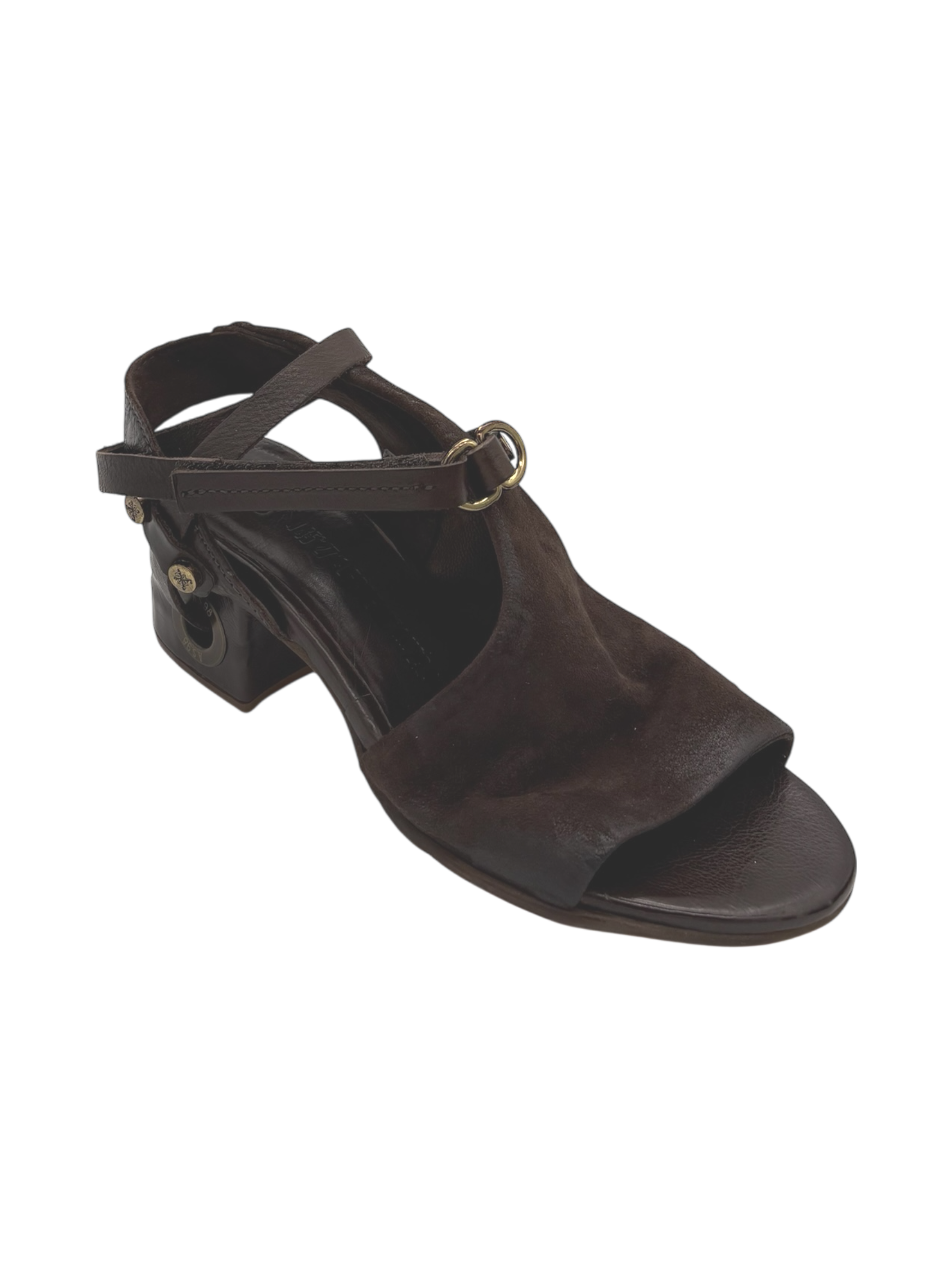 Sandalo pelle donna AS98 Ebano - C34003 -