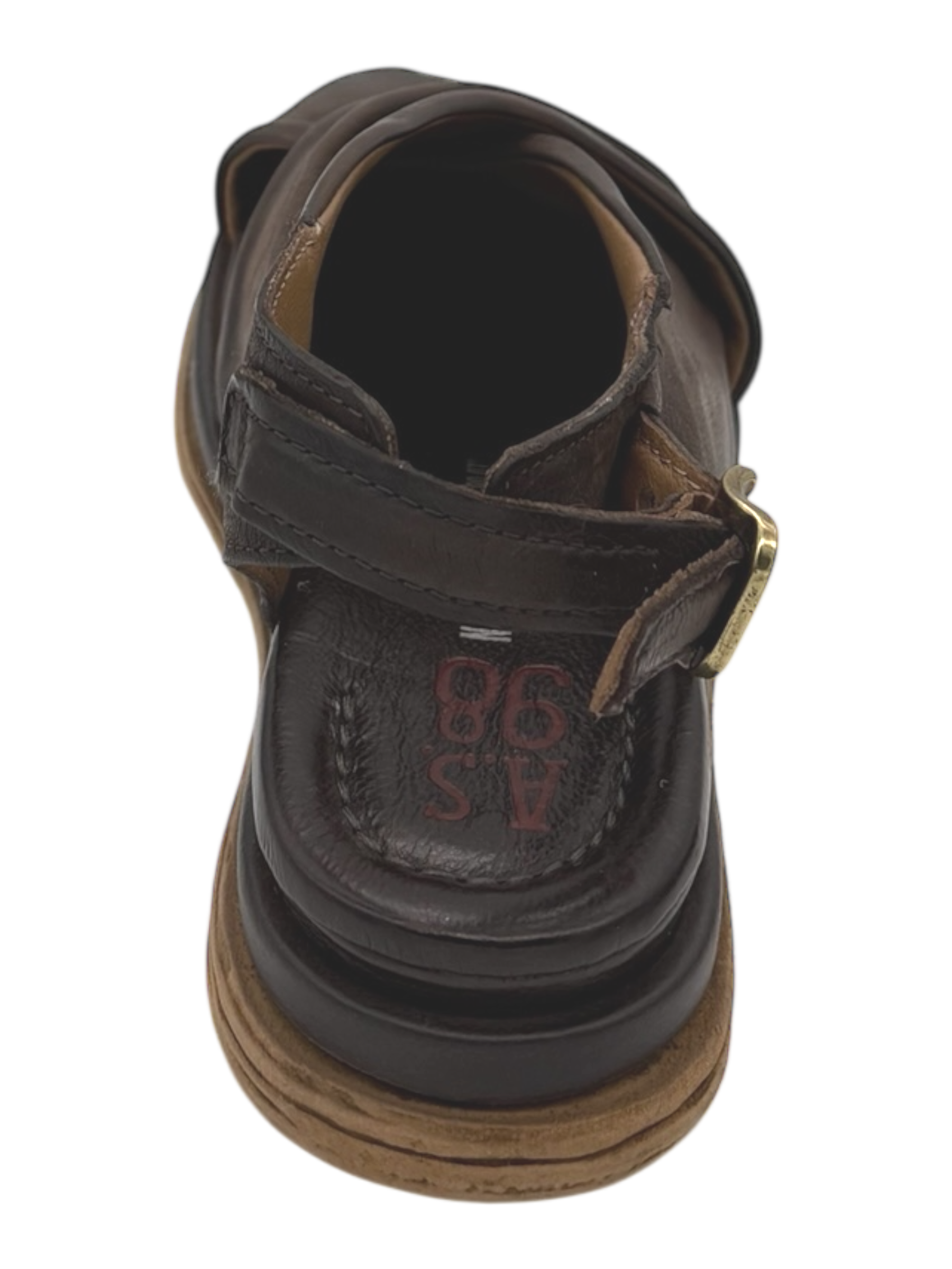 Sandalo pelle donna AS98 Ebano - B60021 -