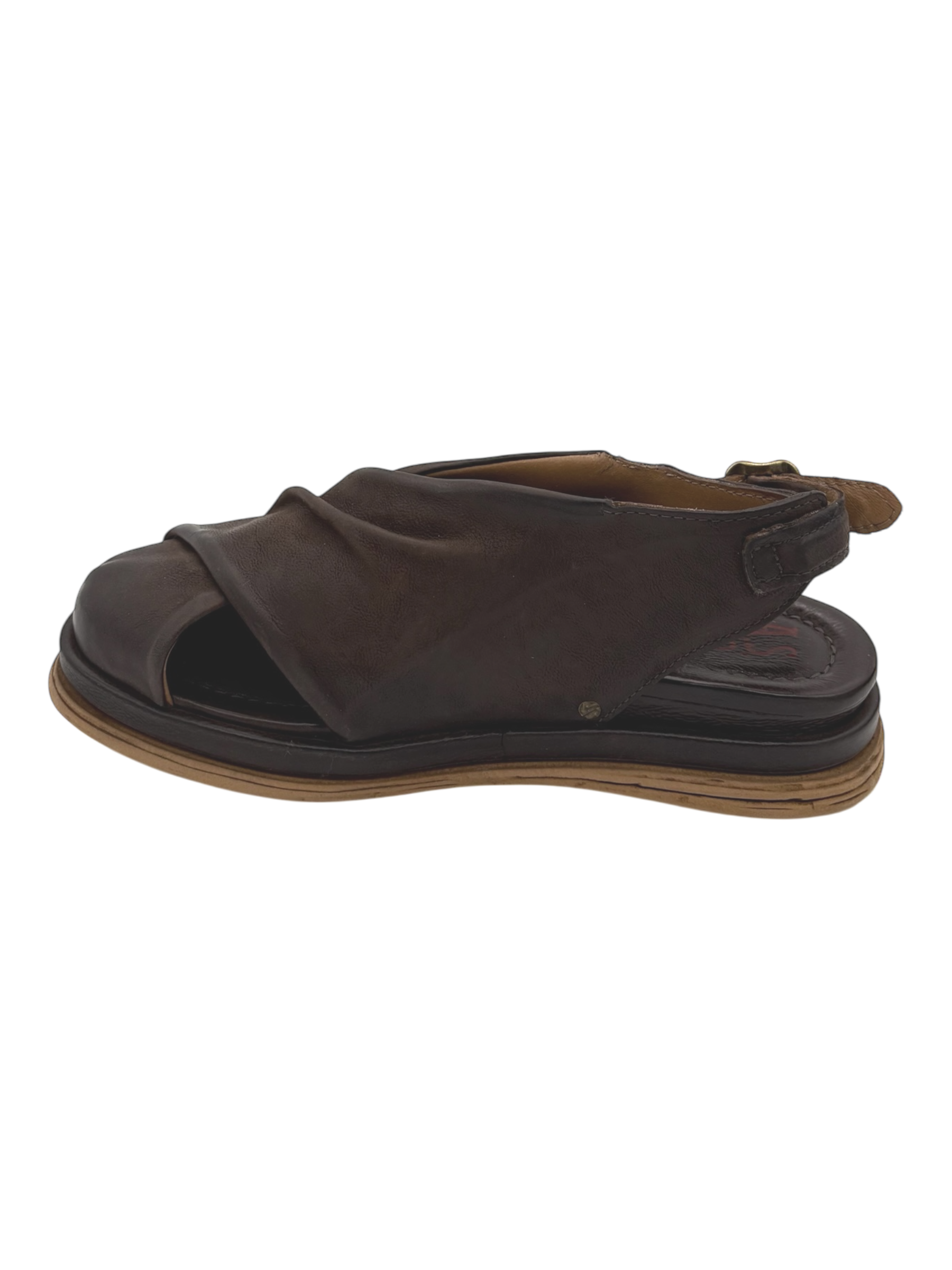 Sandalo pelle donna AS98 Ebano - B60021 -