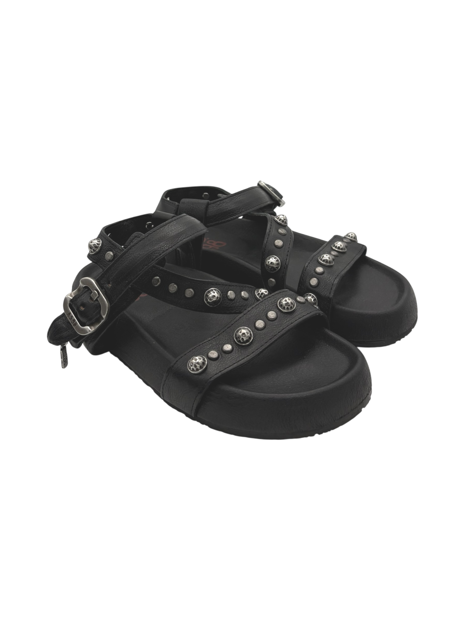 Sandalo pelle donna AS98 Black - C32003 -