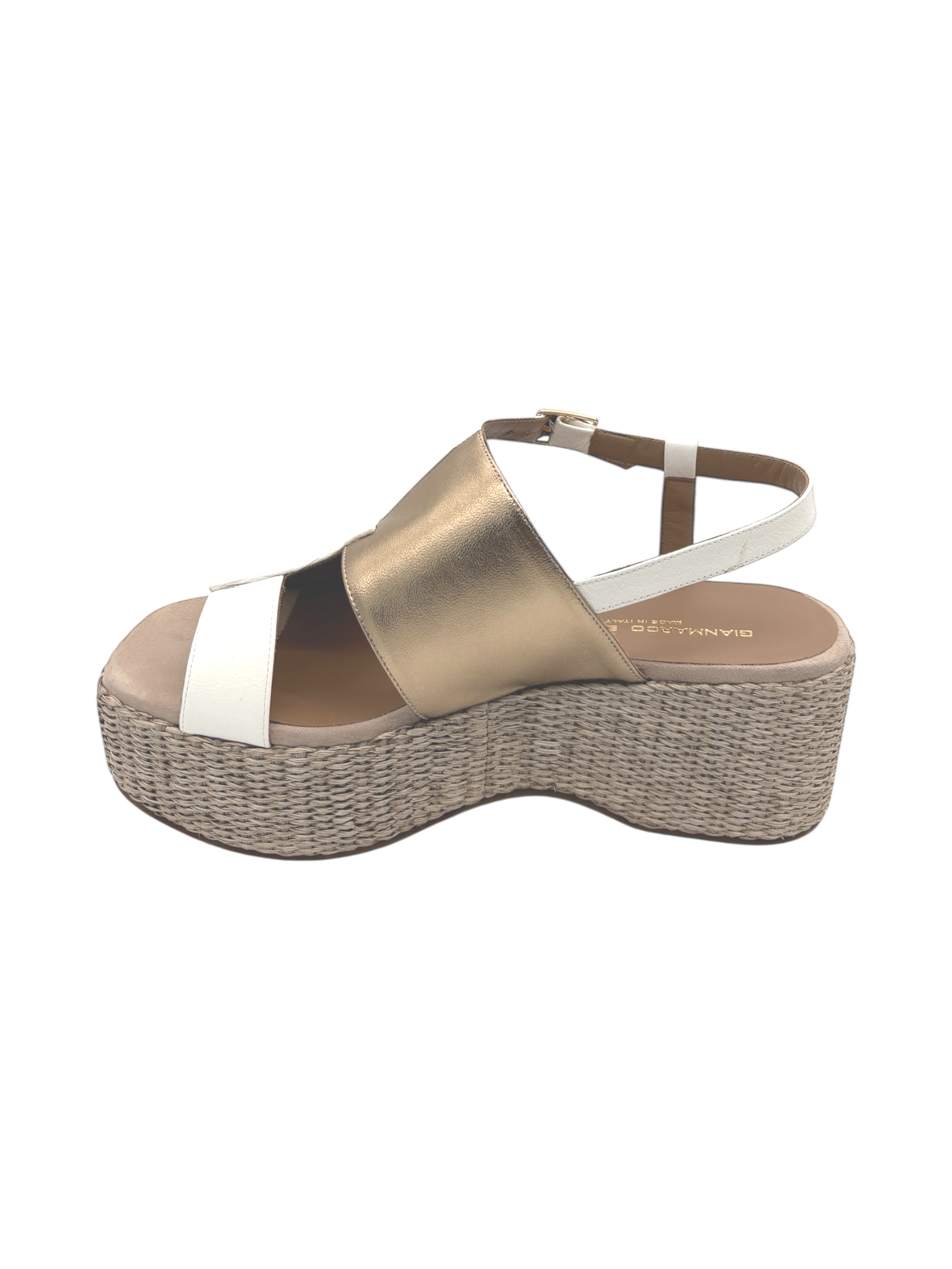 Sandalo pelle donna GIANMARCO SORELLI Vimini Bianco - 3075 Adel-