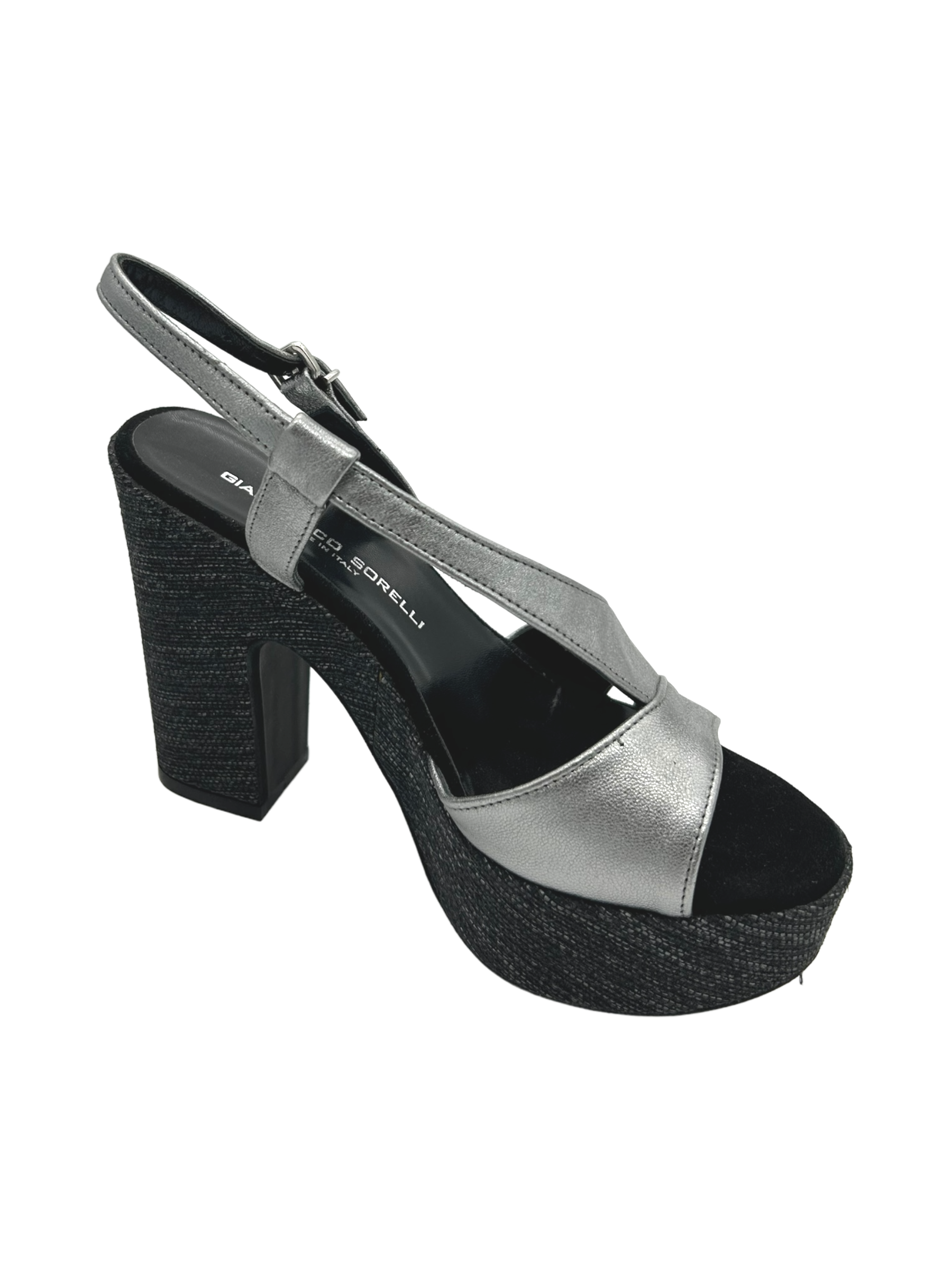 Sandalo pelle donna GIANMARCO SORELLI Laminato wash Acciaio - 2815 -