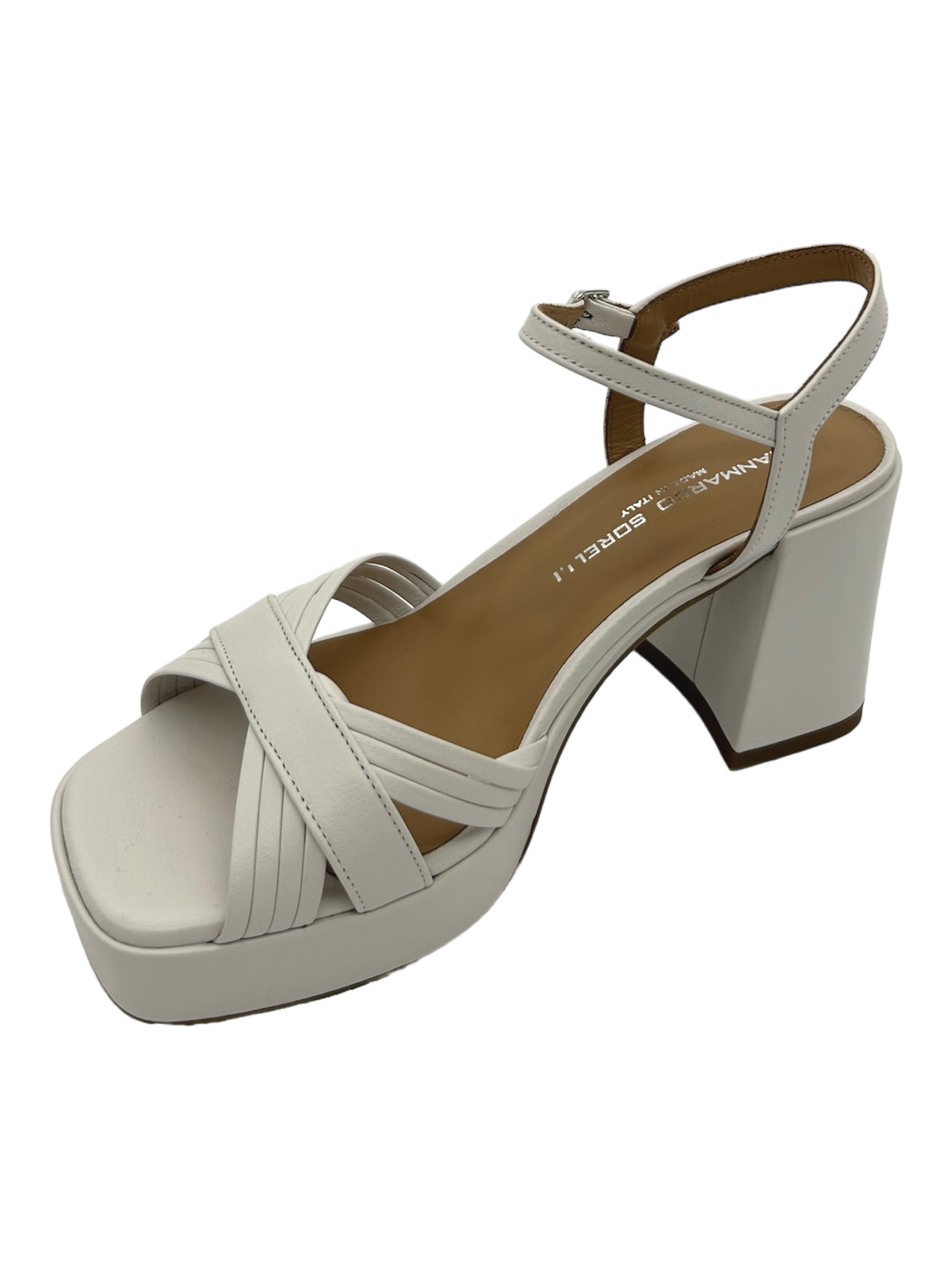 Sandalo pelle donna GIANMARCO SORELLI Livia Mousse Gesso - 2230 -