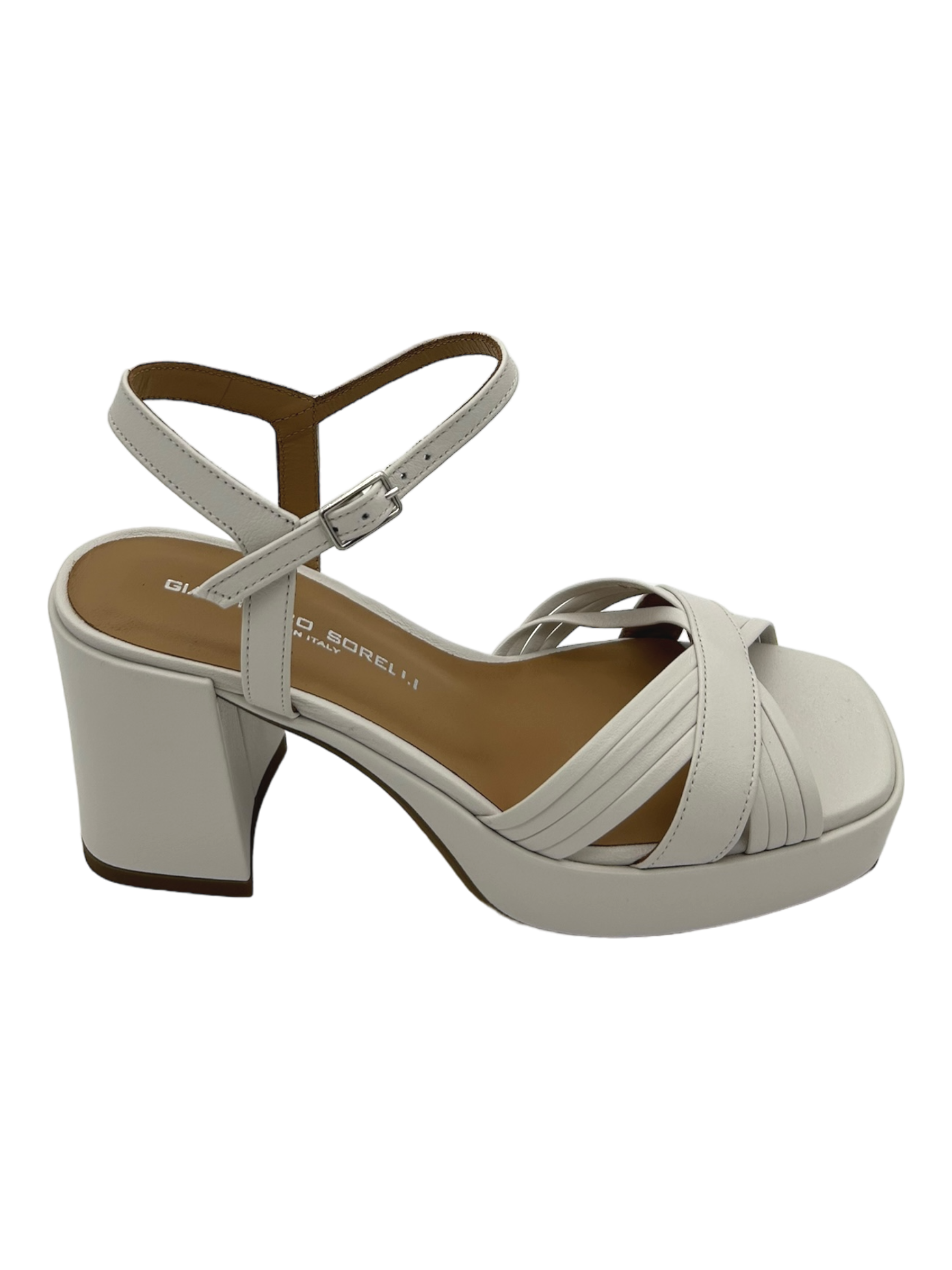 Sandalo pelle donna GIANMARCO SORELLI Livia Mousse Gesso - 2230 -