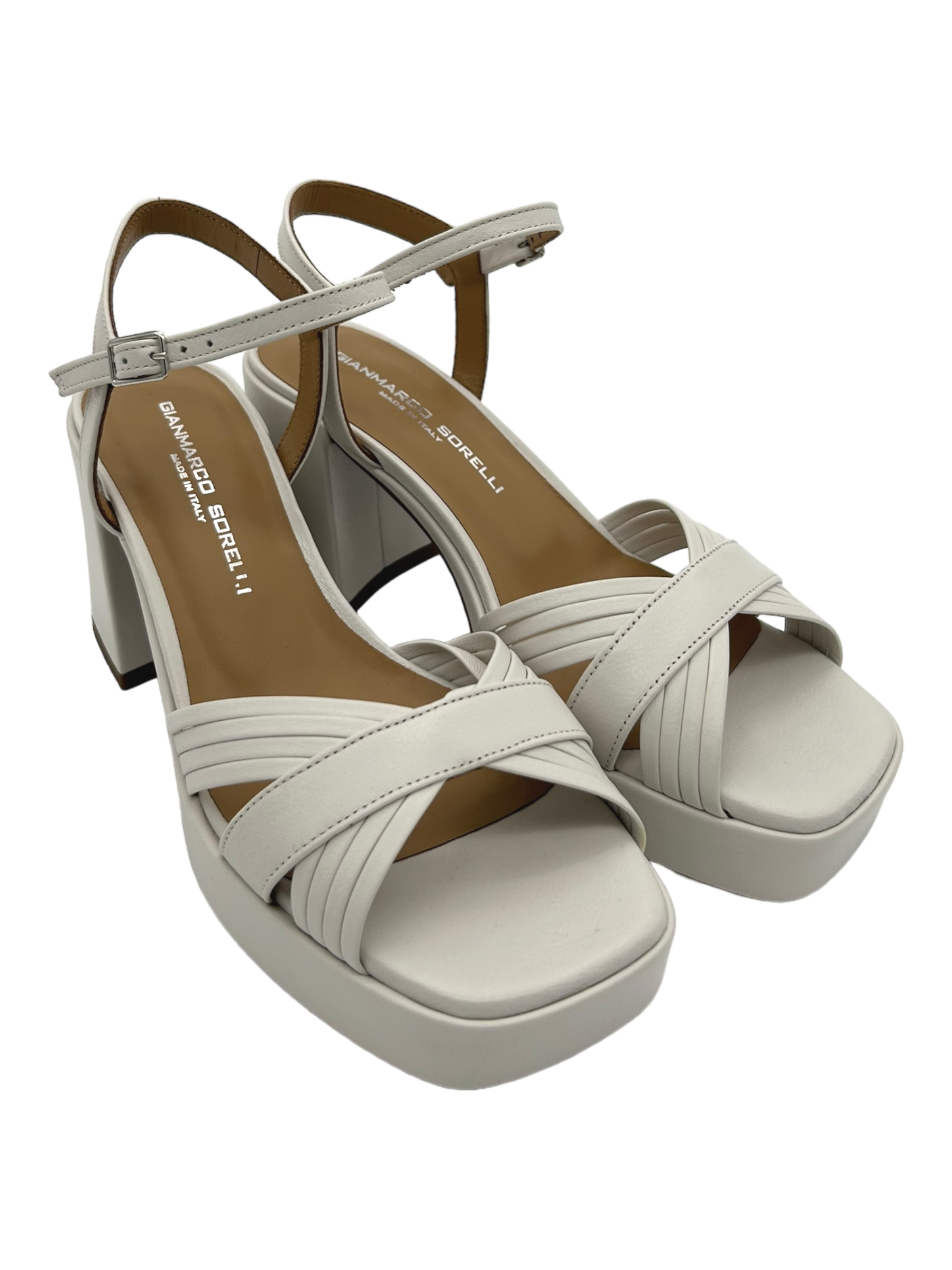 Sandalo pelle donna GIANMARCO SORELLI Livia Mousse Gesso - 2230 -