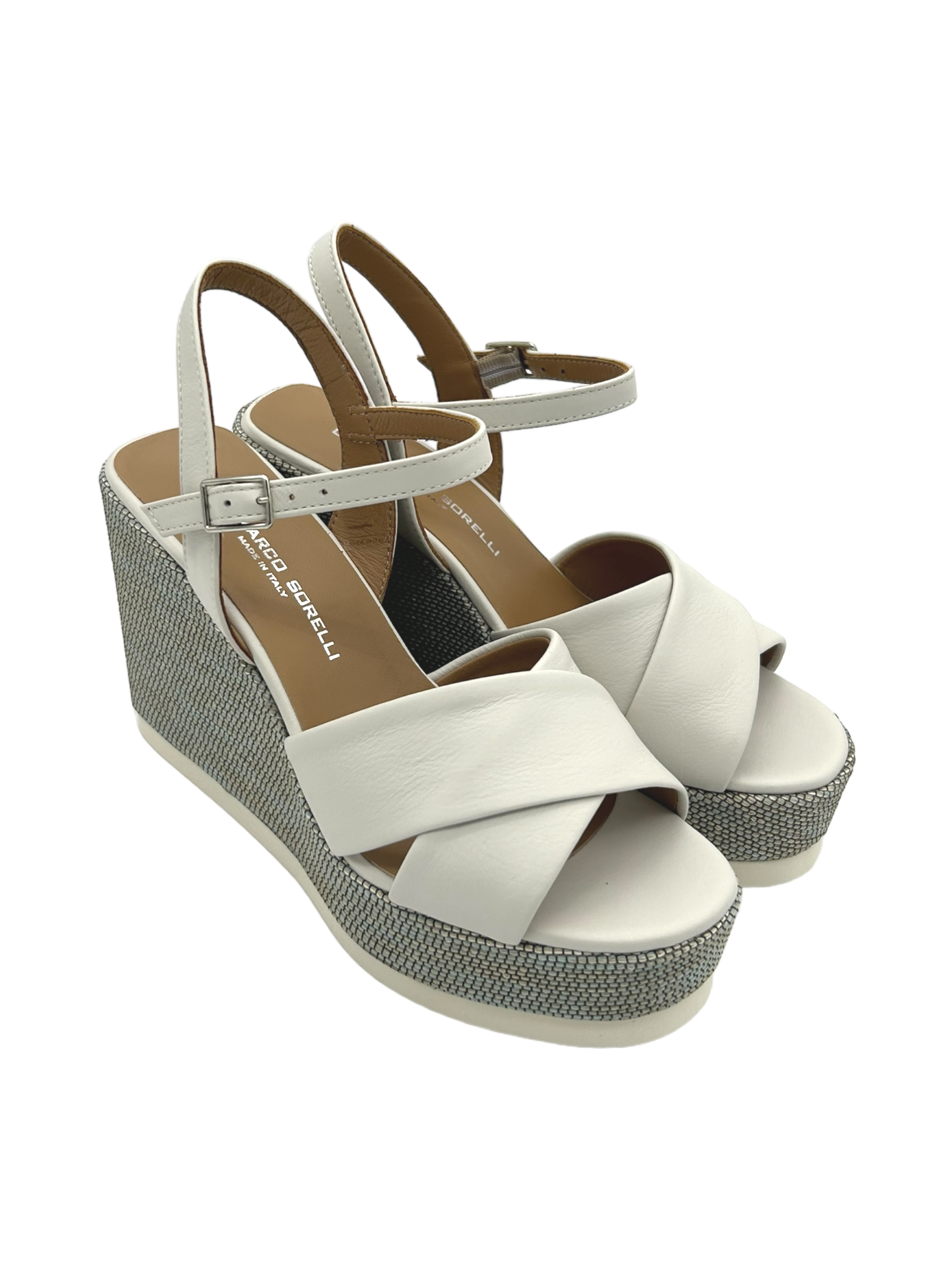 Sandalo pelle donna GIANMARCO SORELLI Vale Gesso -2150 -