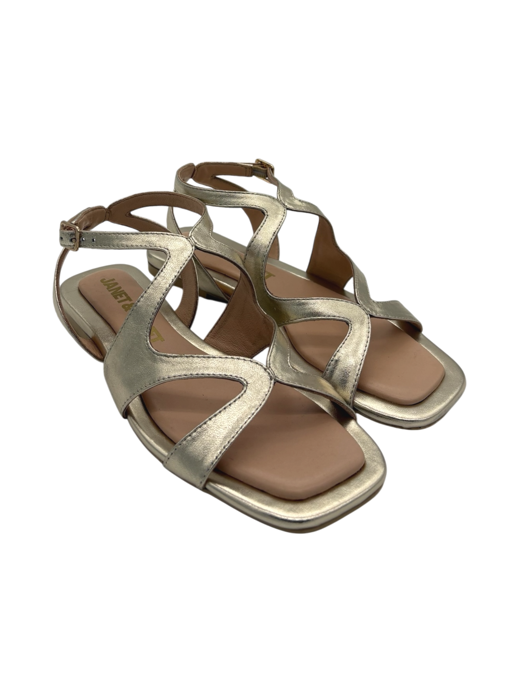 Sandalo pelle donna Janet & Janet Gold J680