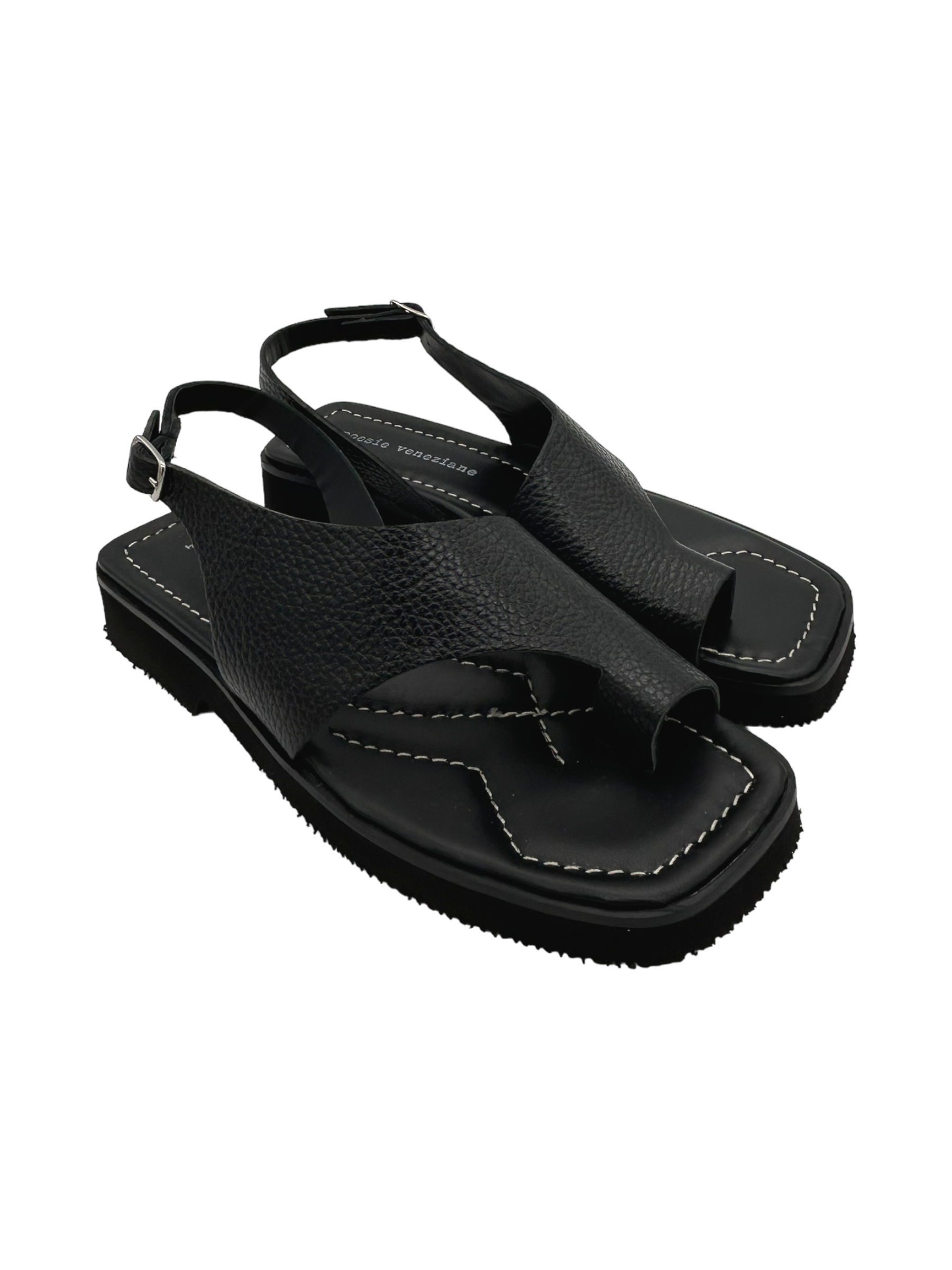 Sandalo pelle donna Poesie Veneziane Nero - GA02 -