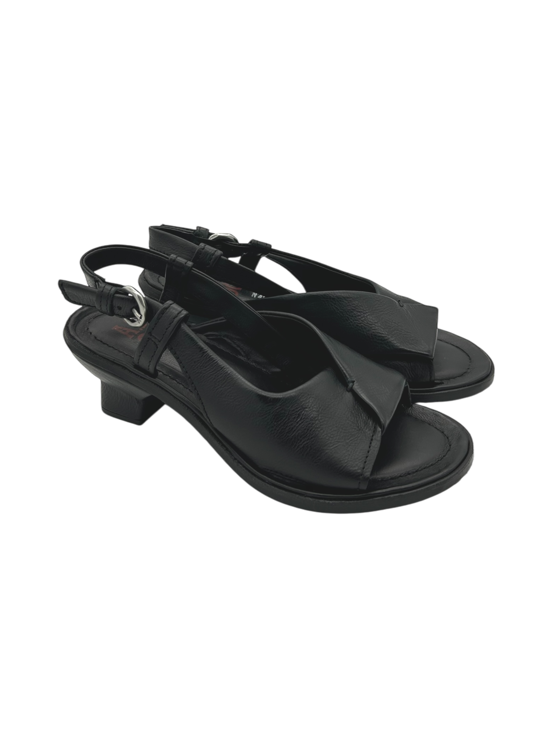 Sandalo tacco pelle donna AS98 Nero - C03002 -