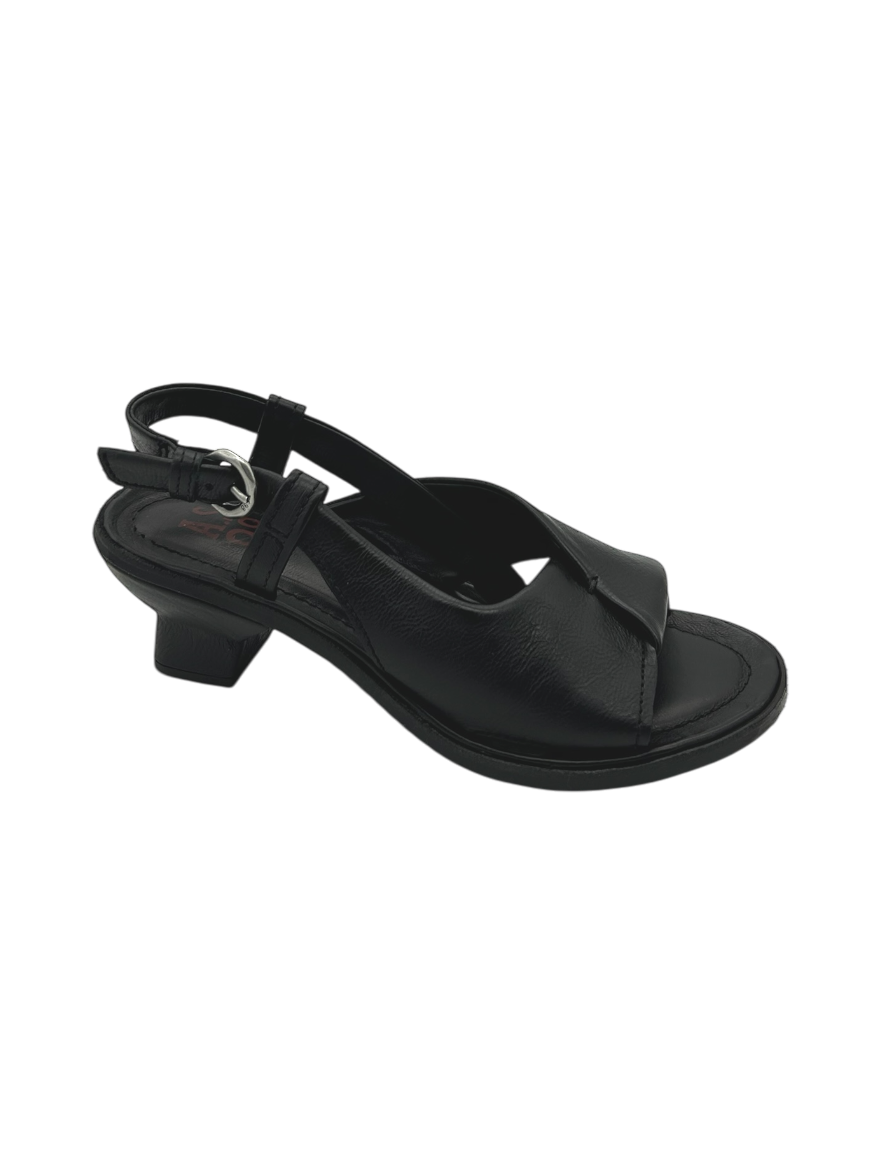 Sandalo tacco pelle donna AS98 Nero - C03002 -