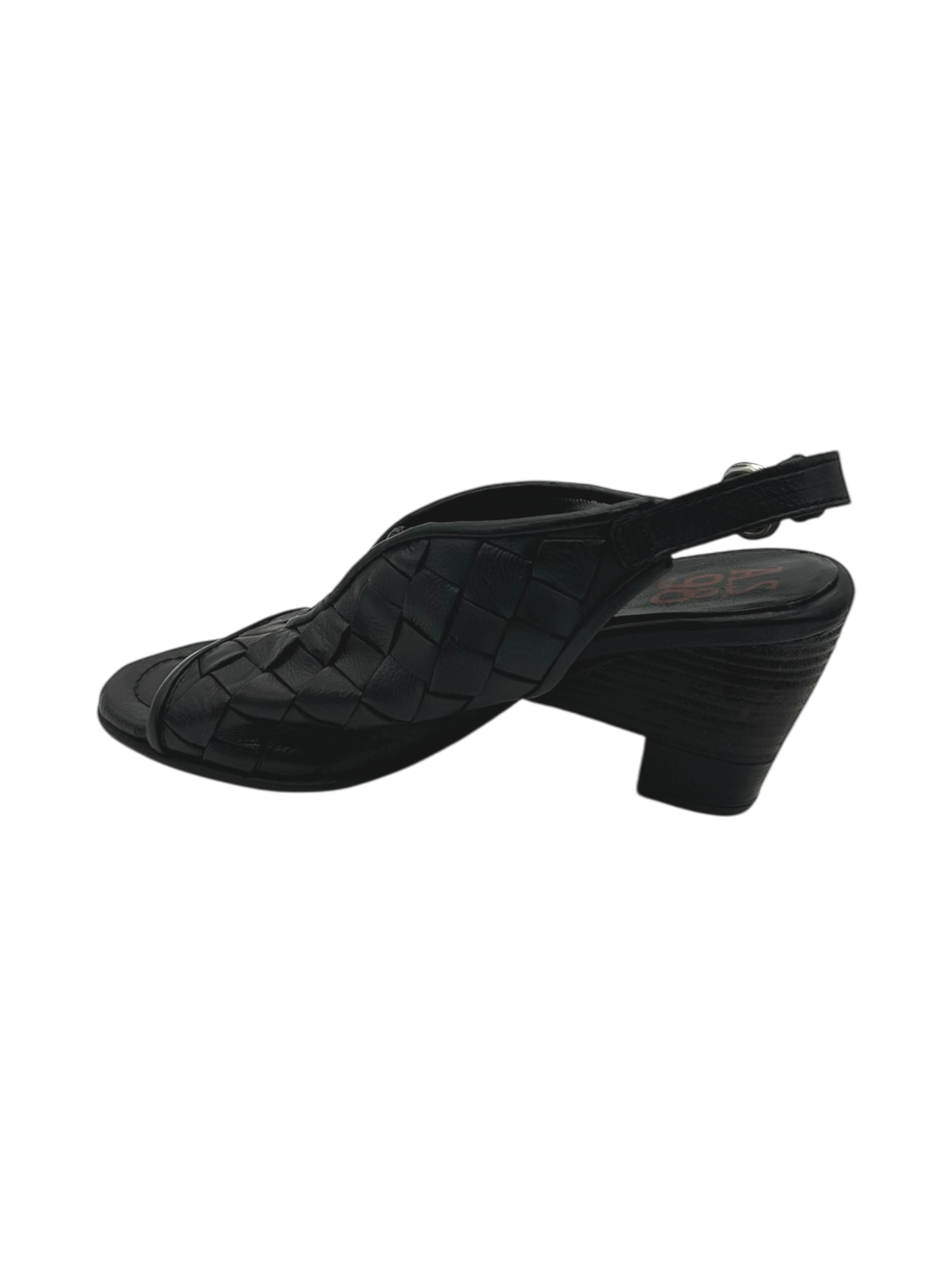 Sandalo tacco pelle donna AS98 Nero - C04004 -