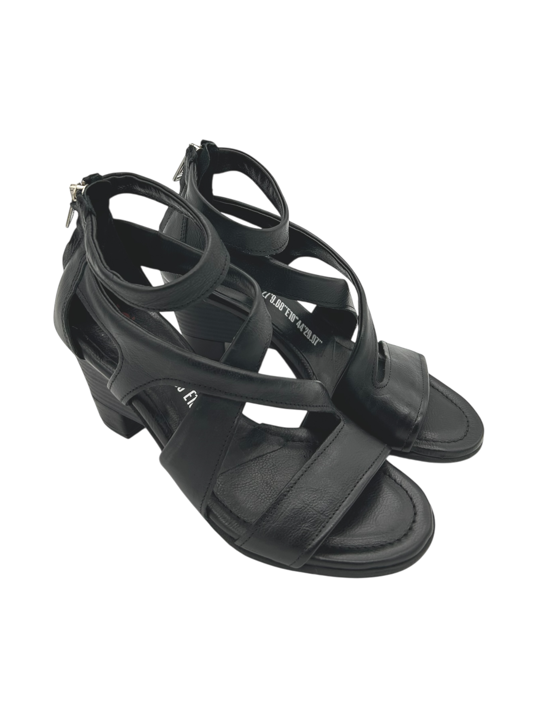 Sandalo tacco pelle donna AS98 Nero - C04005 -
