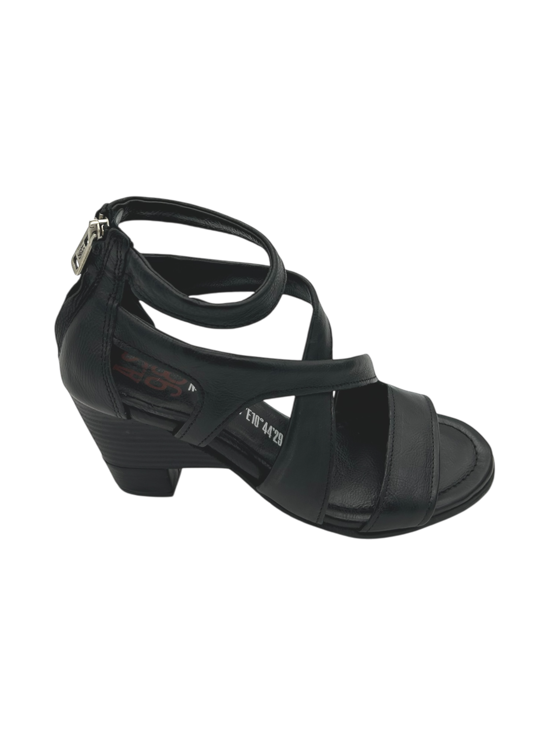 Sandalo tacco pelle donna AS98 Nero - C04005 -