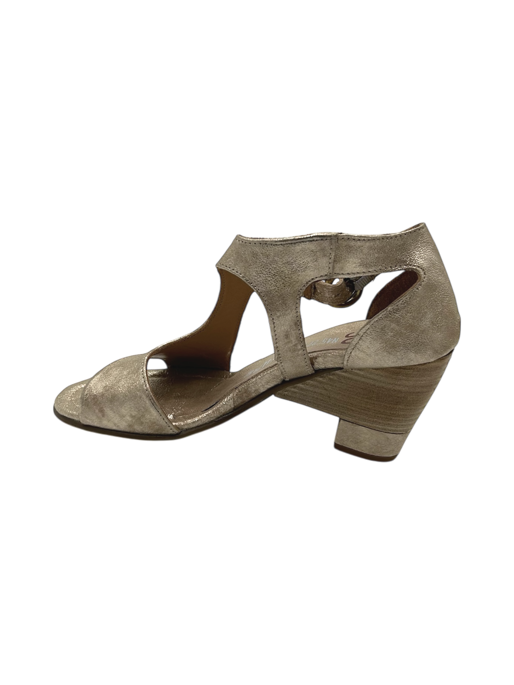 Sandalo tacco pelle donna AS98 Platino - C04003 -