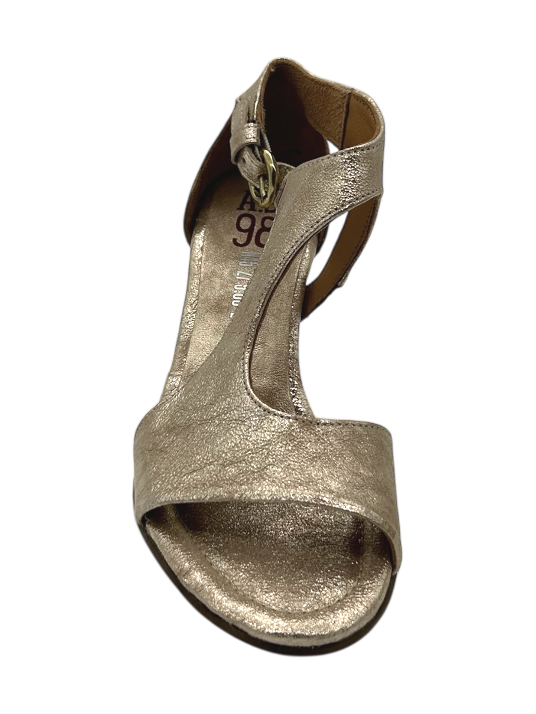 Sandalo tacco pelle donna AS98 Platino - C04003 -