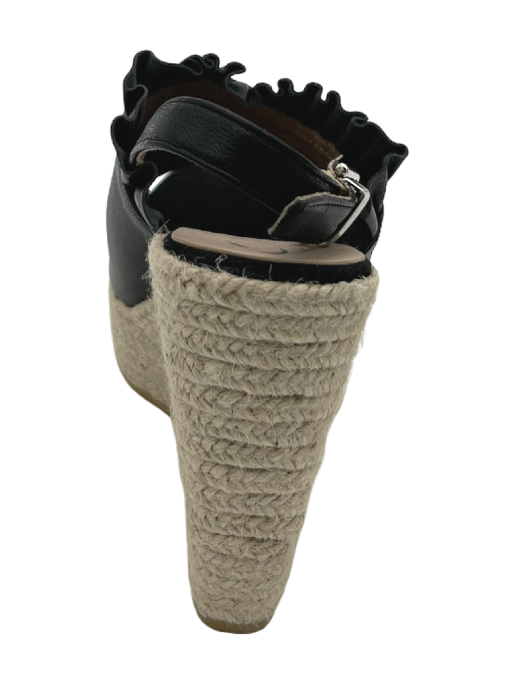Sandalo zeppa corda kanna Nero - KV8142 -