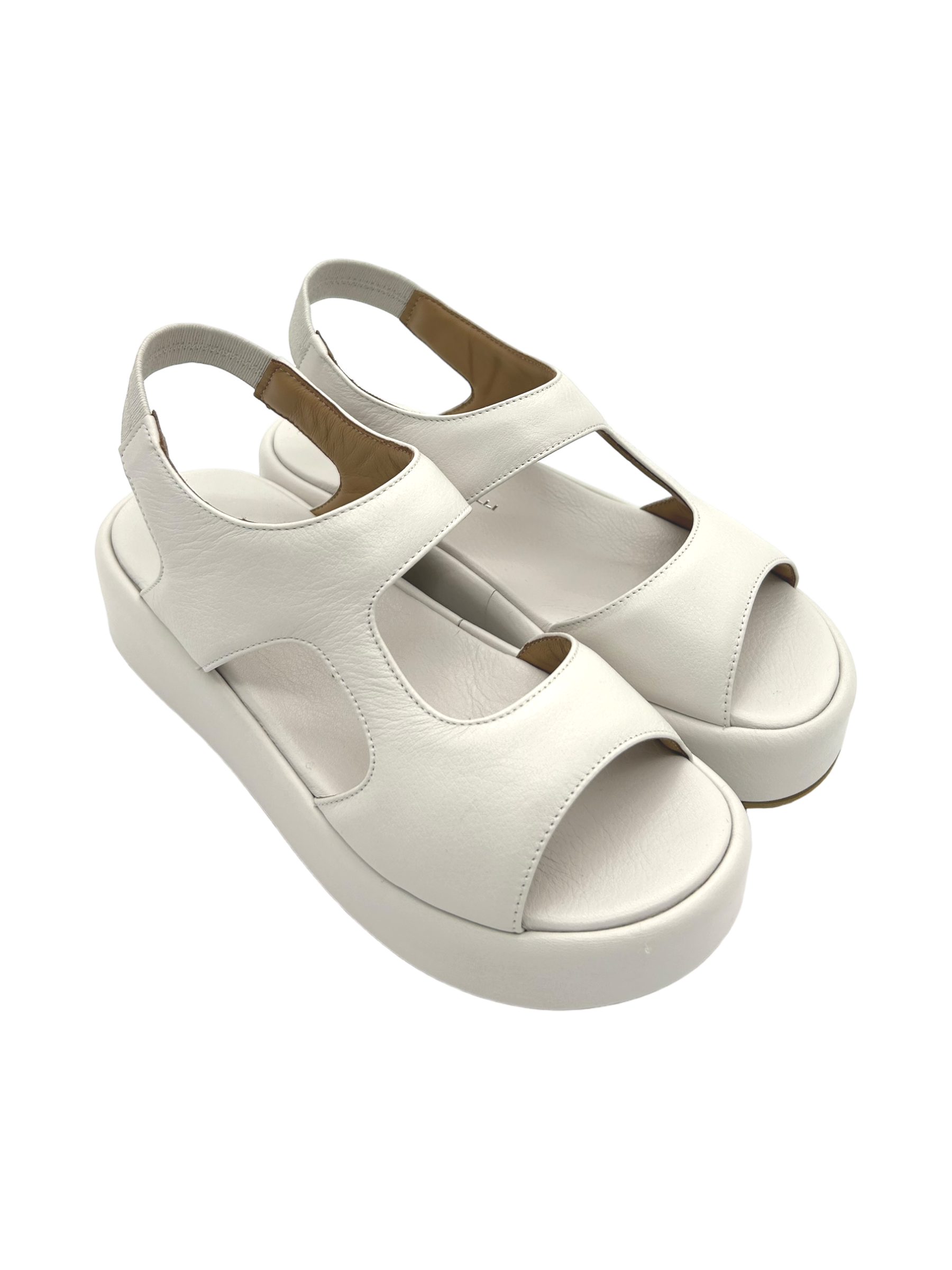 Sandalo zeppa donna GIANMARCO SORELLI pelle Gesso Yury - 2242 -