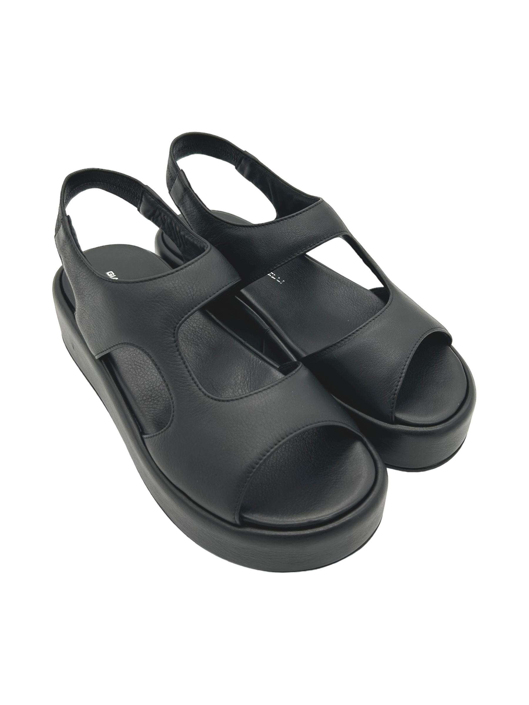 Sandalo zeppa donna GIANMARCO SORELLI pelle Nero Yury - 2242 -