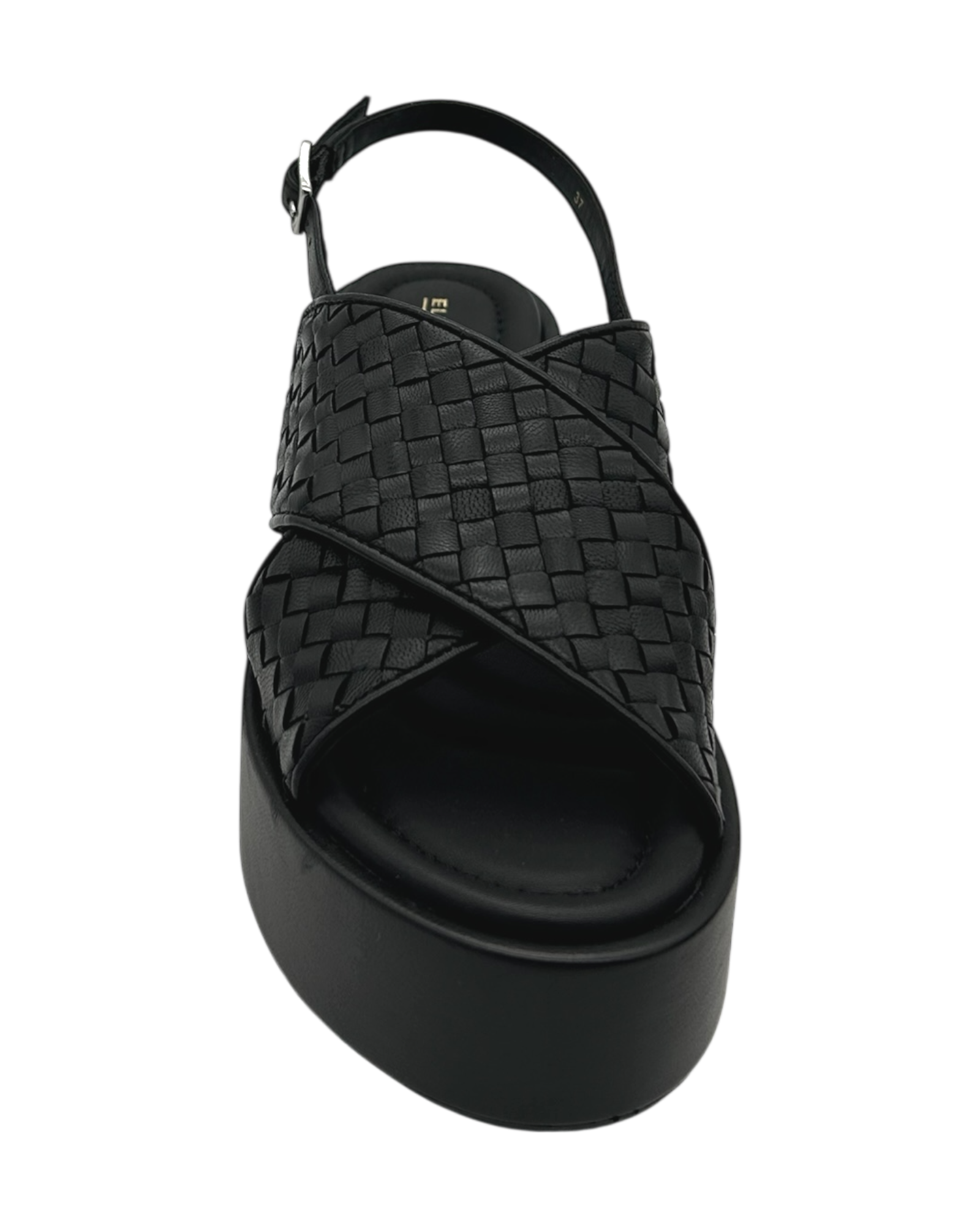 Sandalo zeppa pelle Elvio Zanon Nero -EB0902X-