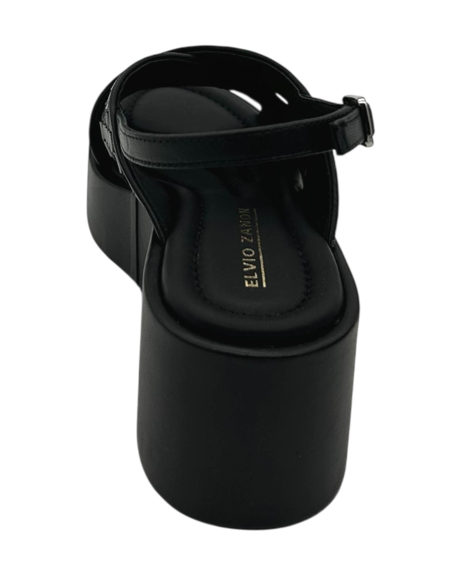 Sandalo zeppa pelle Elvio Zanon Nero -EB0902X-