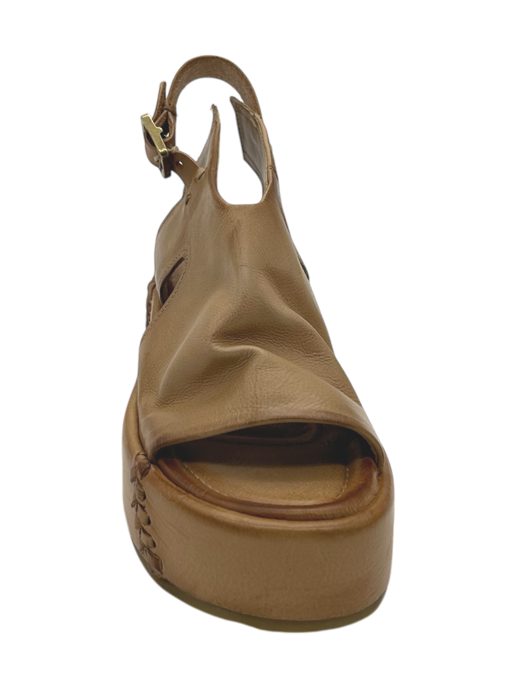 Sandalo zeppa pelle donna AS98 Grano - B99003 -