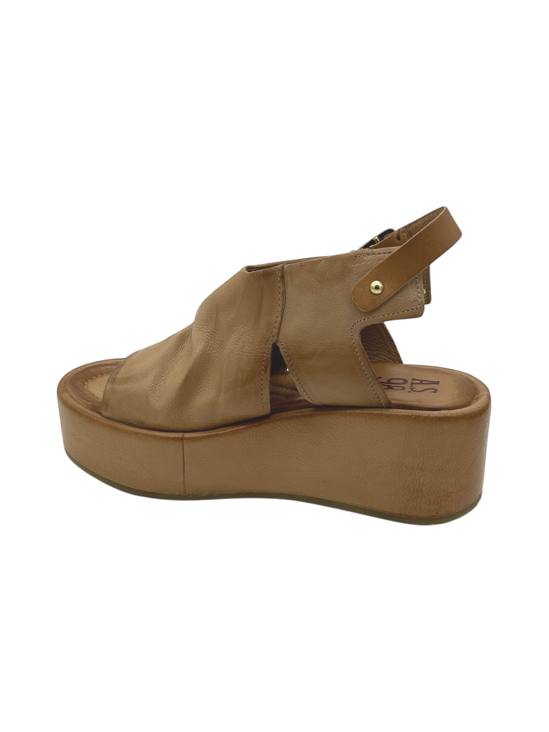 Sandalo zeppa pelle donna AS98 Grano - B99003 -