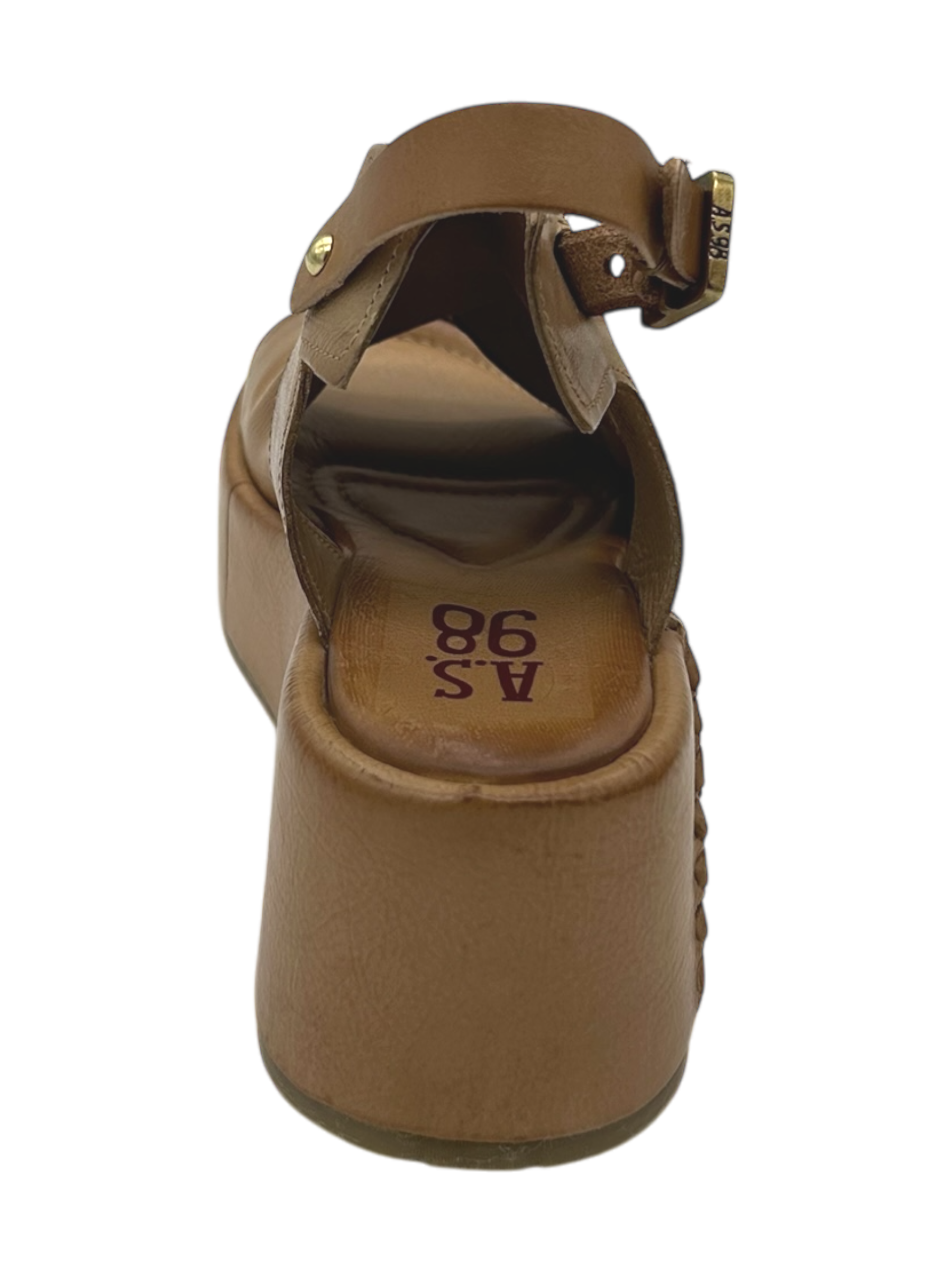 Sandalo zeppa pelle donna AS98 Grano - B99003 -