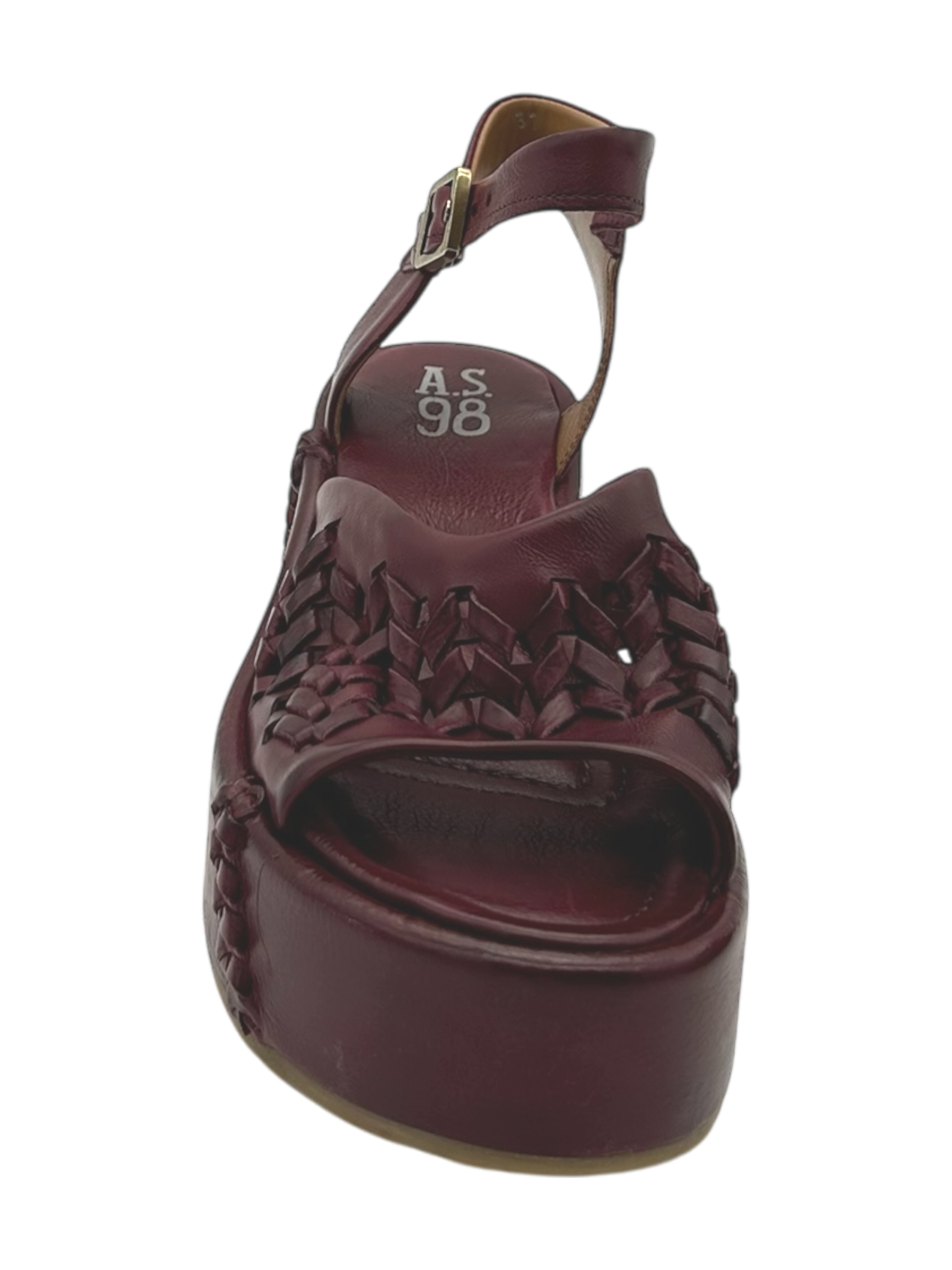 Sandalo zeppa pelle donna AS98 Rubino - B99002 -