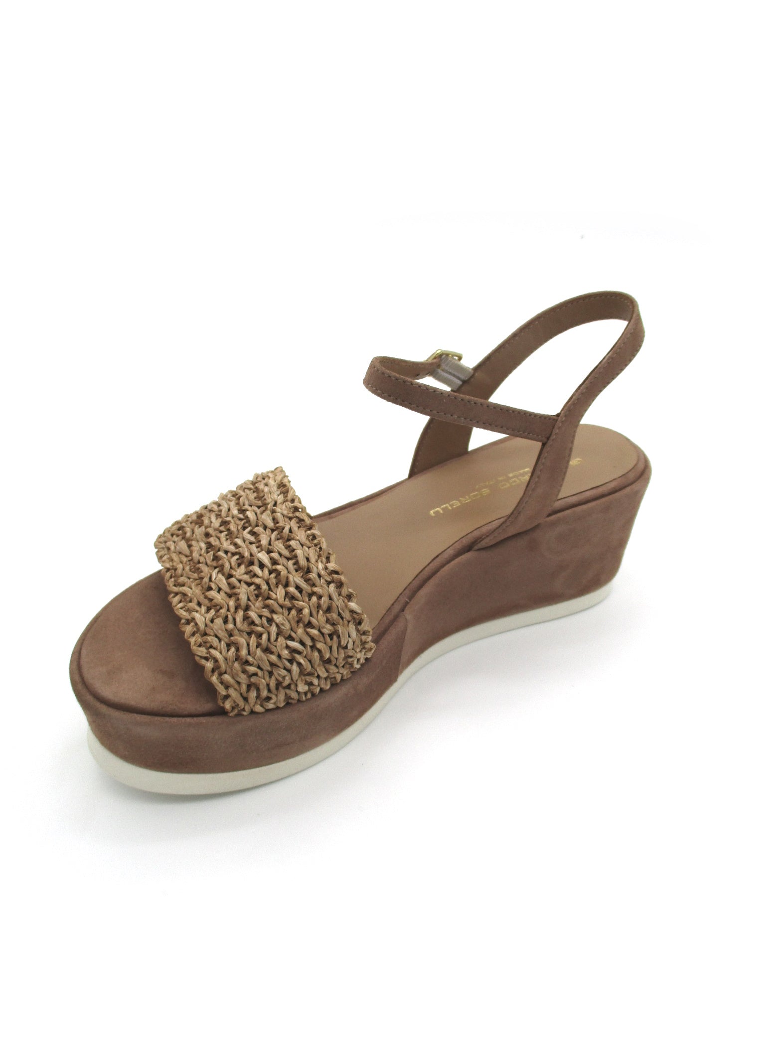 Sandalo zeppa pelle donna GIANMARCO SORELLI Camel - 2162 -