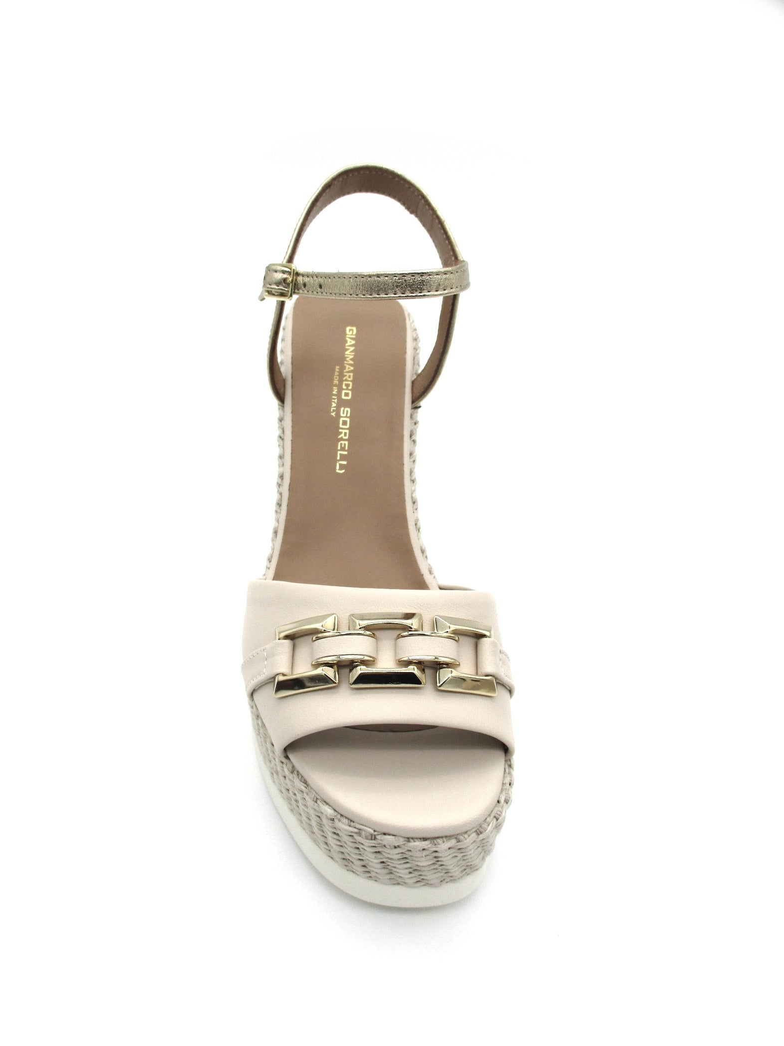Sandalo zeppa pelle donna GIANMARCO SORELLI Softy Milk kiss- 2165 -