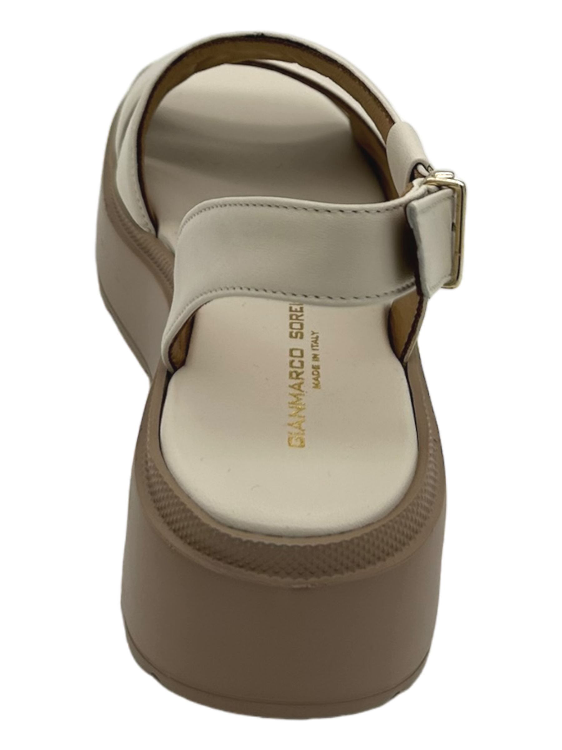 Sandalo zeppa pelle donna GIANMARCO SORELLI Softy Milk Fly - 2108 -