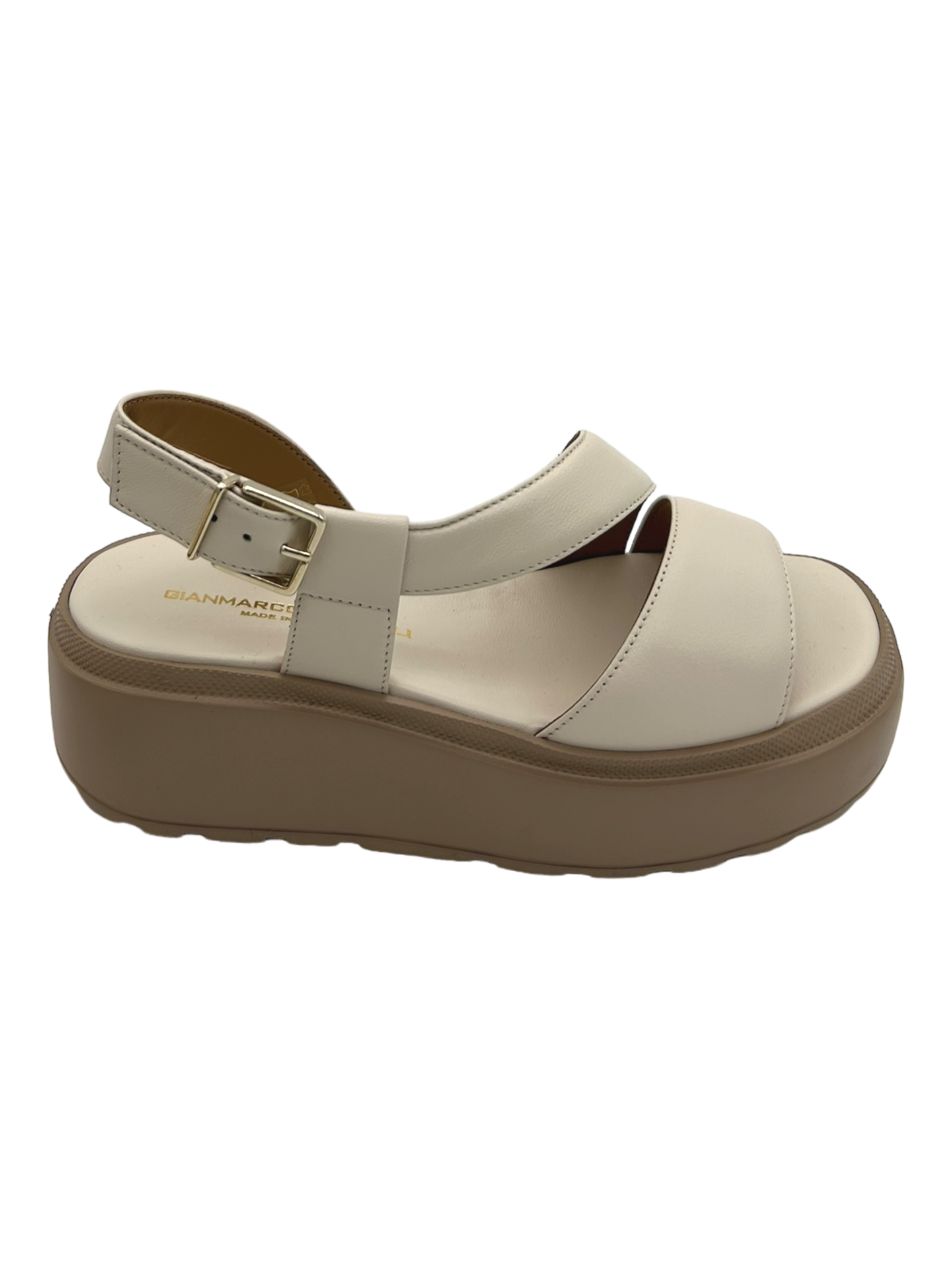 Sandalo zeppa pelle donna GIANMARCO SORELLI Softy Milk Fly - 2108 -