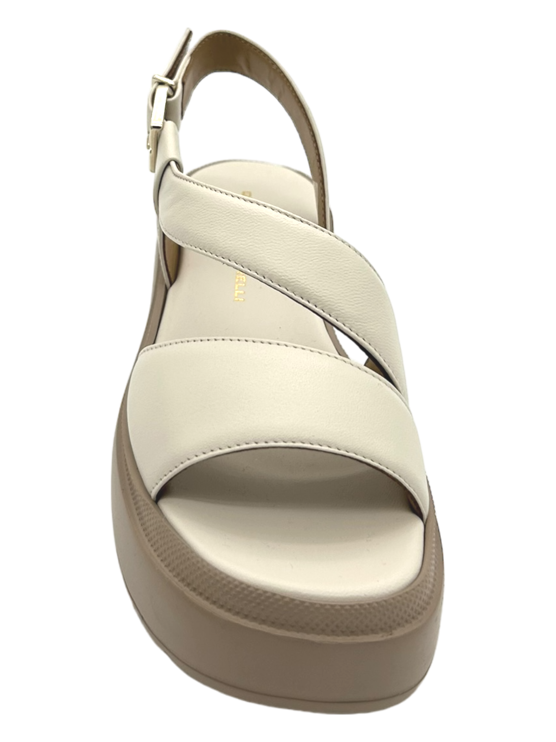 Sandalo zeppa pelle donna GIANMARCO SORELLI Softy Milk Fly - 2108 -