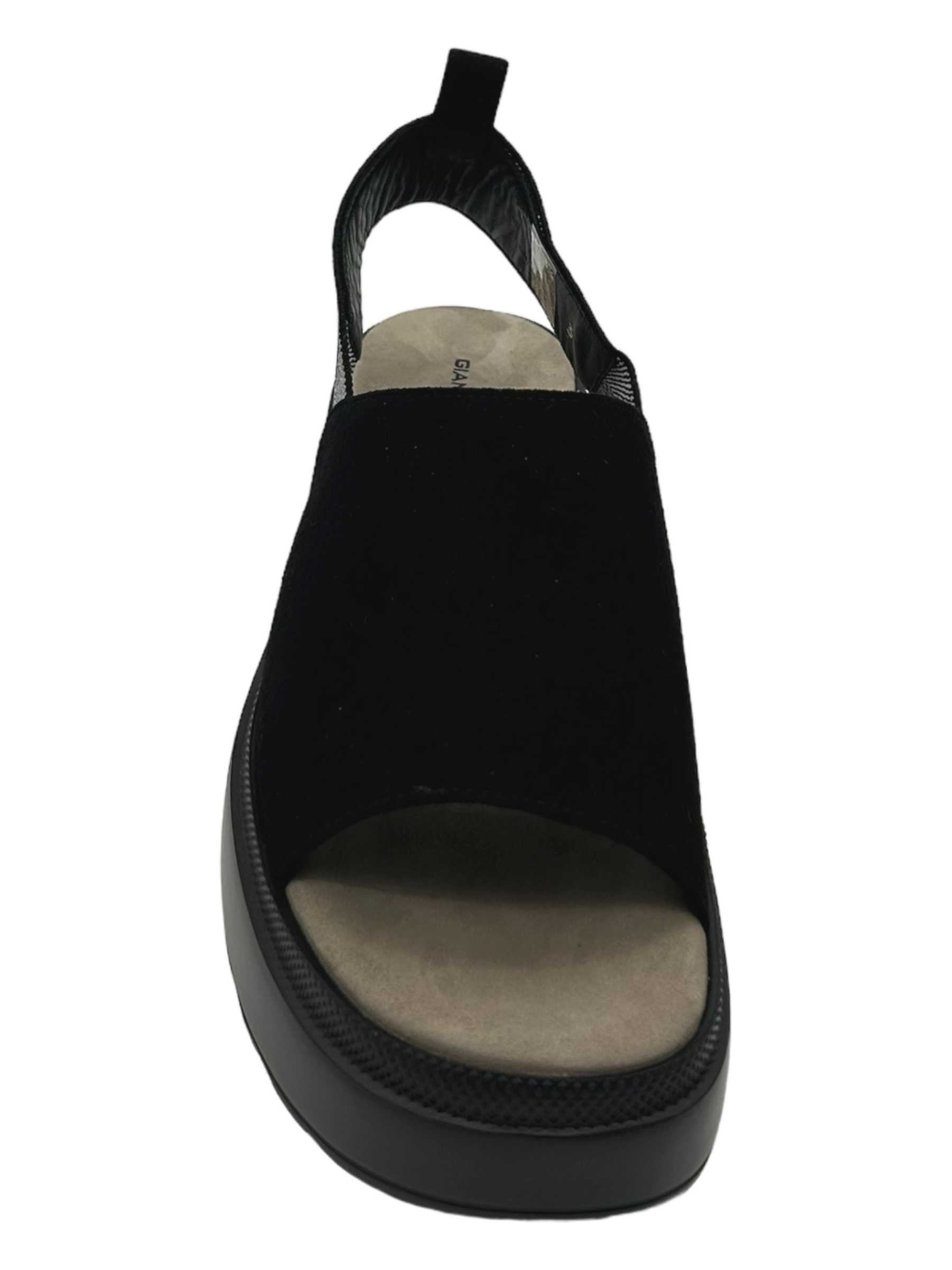 Sandalo zeppa donna GIANMARCO SORELLI camoscio Nero Fly - 1901 -