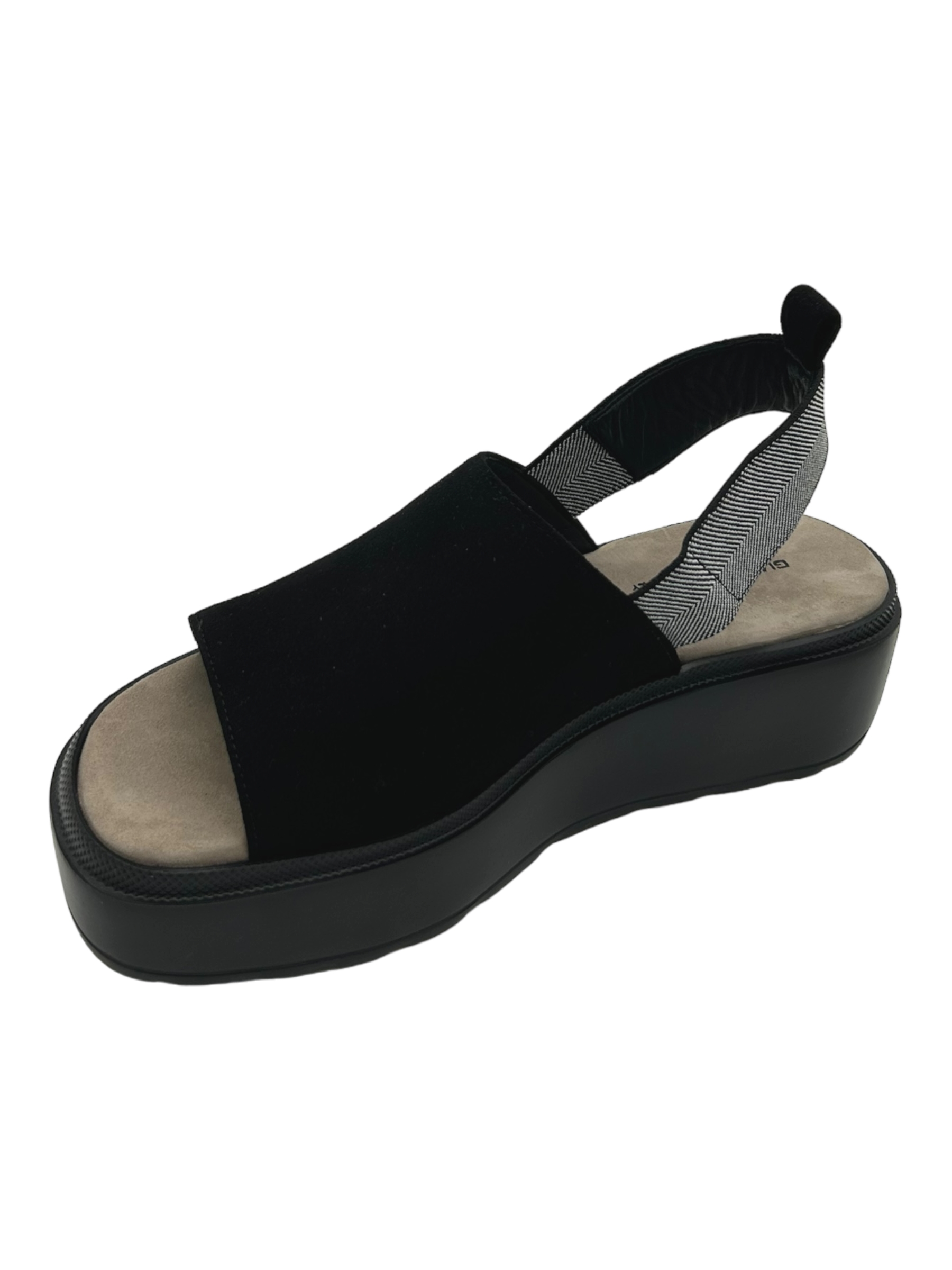 Sandalo zeppa donna GIANMARCO SORELLI camoscio Nero Fly - 1901 -