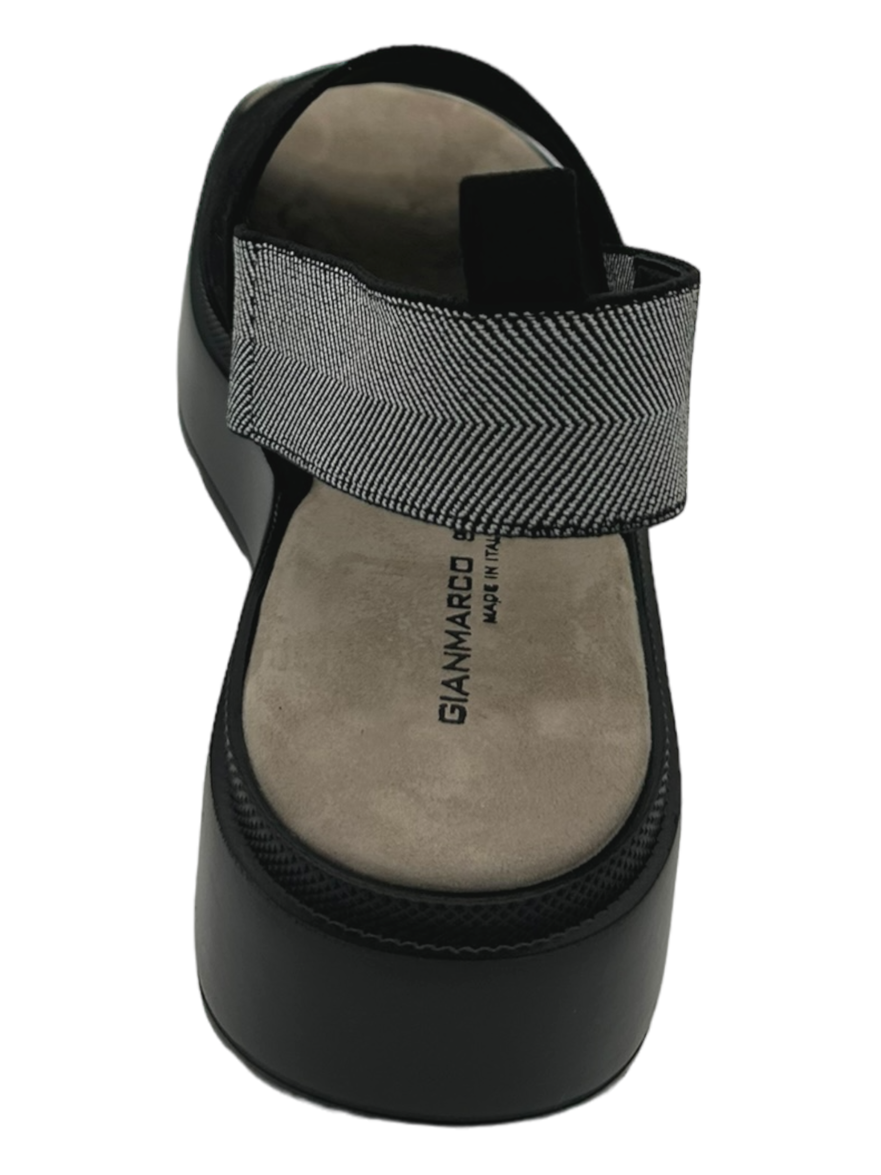 Sandalo zeppa donna GIANMARCO SORELLI camoscio Nero Fly - 1901 -