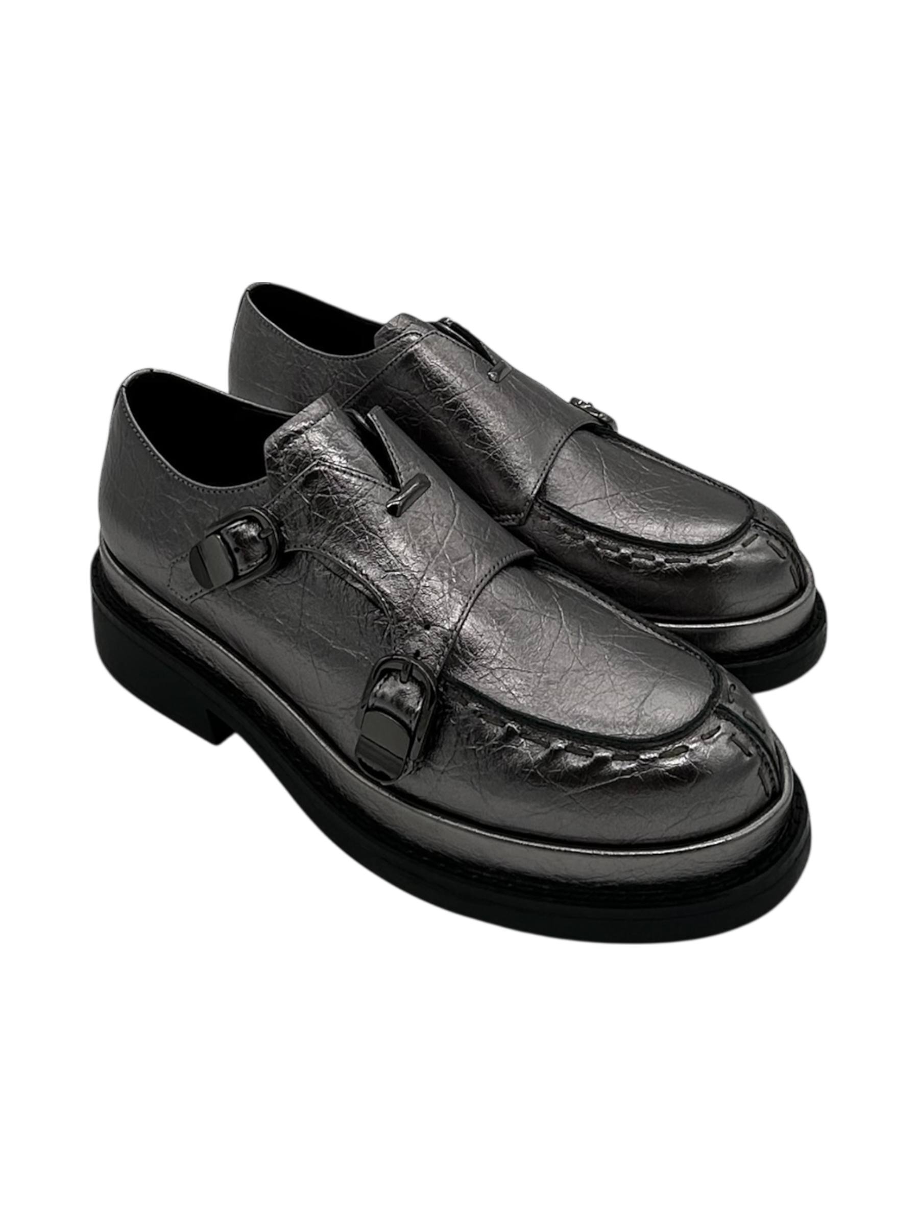 Scarpa pelle donna ELVIO ZANON laminata Peltro -EC0705X-